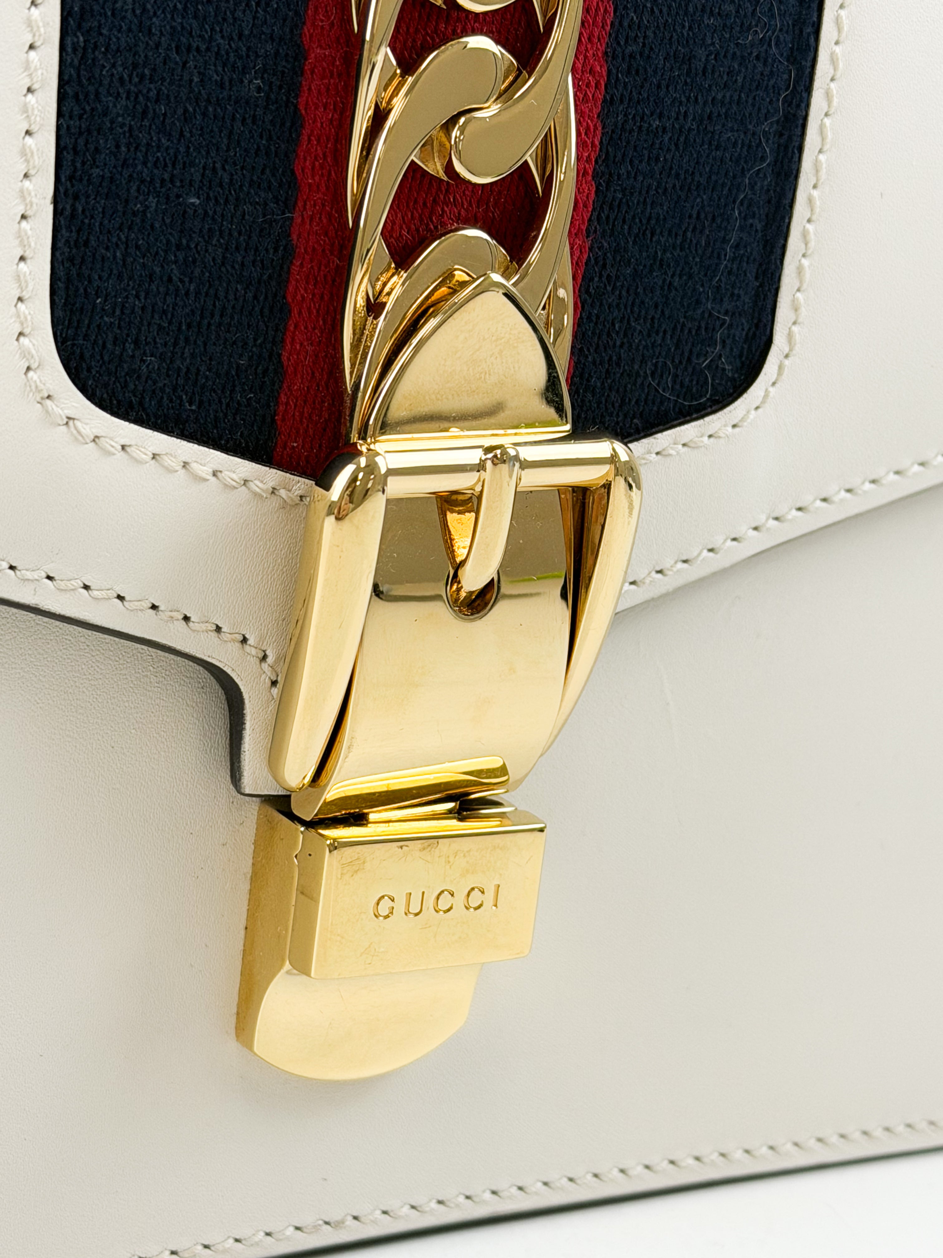 Gucci Small Sylvie White Shoulder Bag