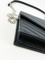 Saint Laurent Black Cassandre Envelope WOC SHW