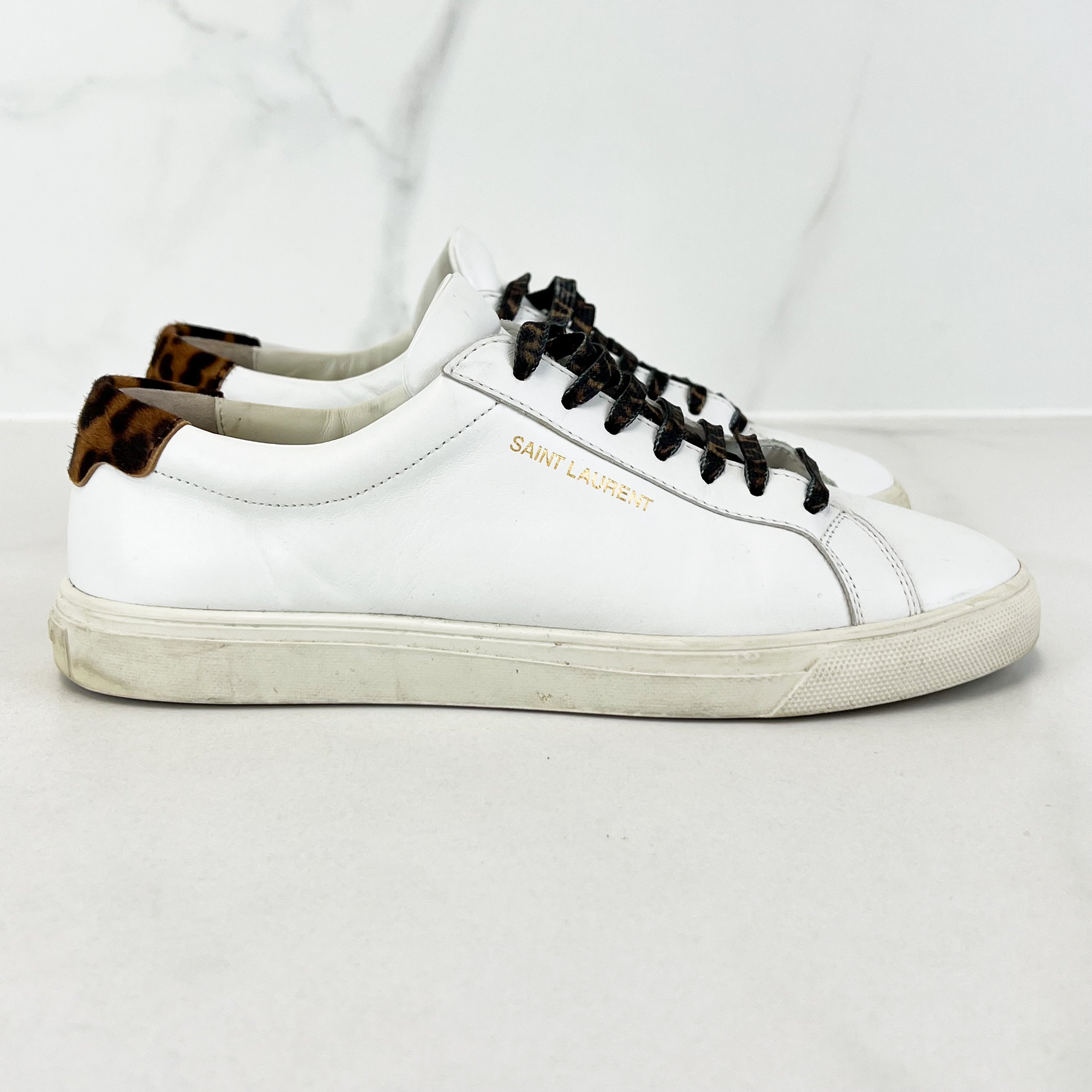 Saint Laurent Andy Leather Sneakers Size 38