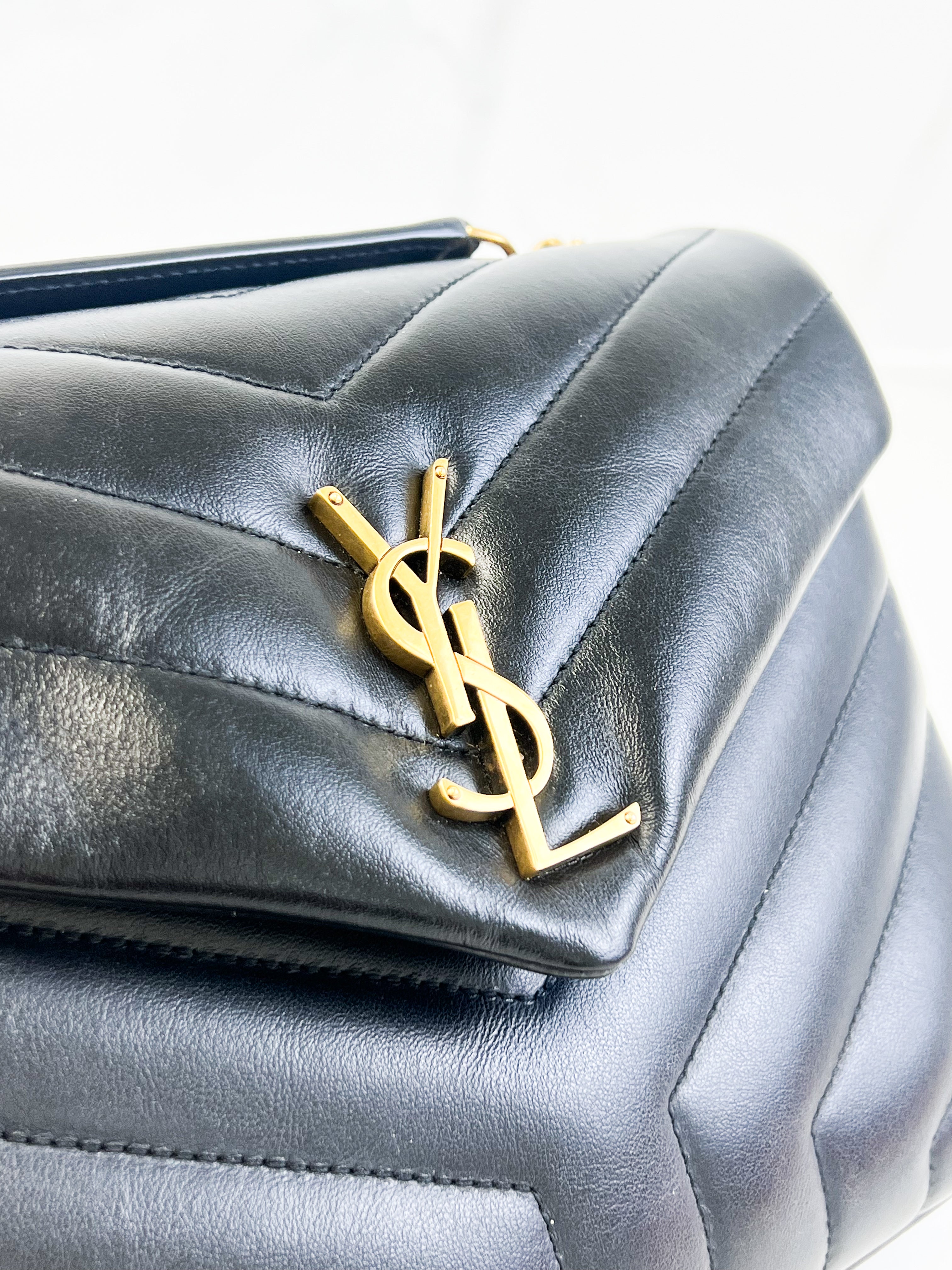 Saint Laurent Black Small Lou with GHW