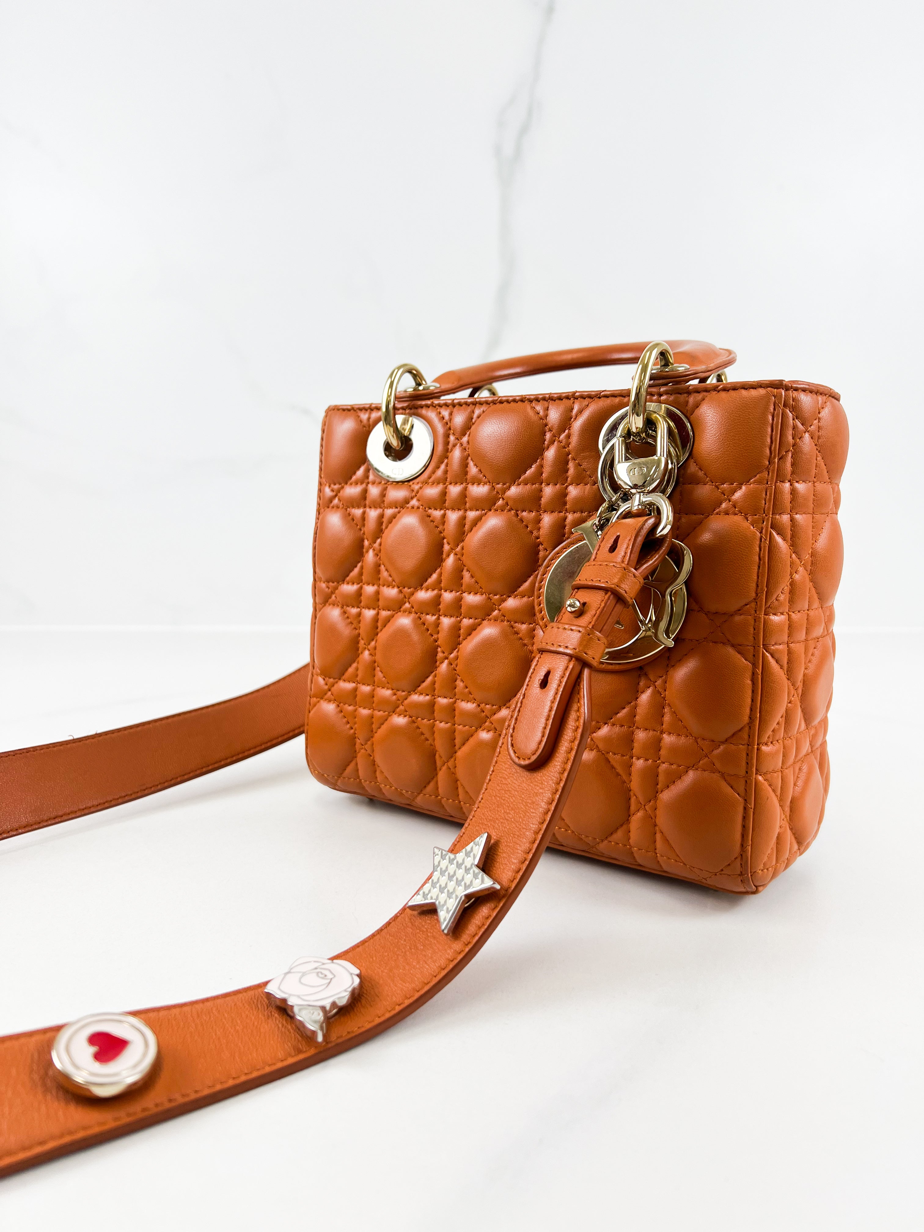 Christian Dior Small Lady Dior In Amber