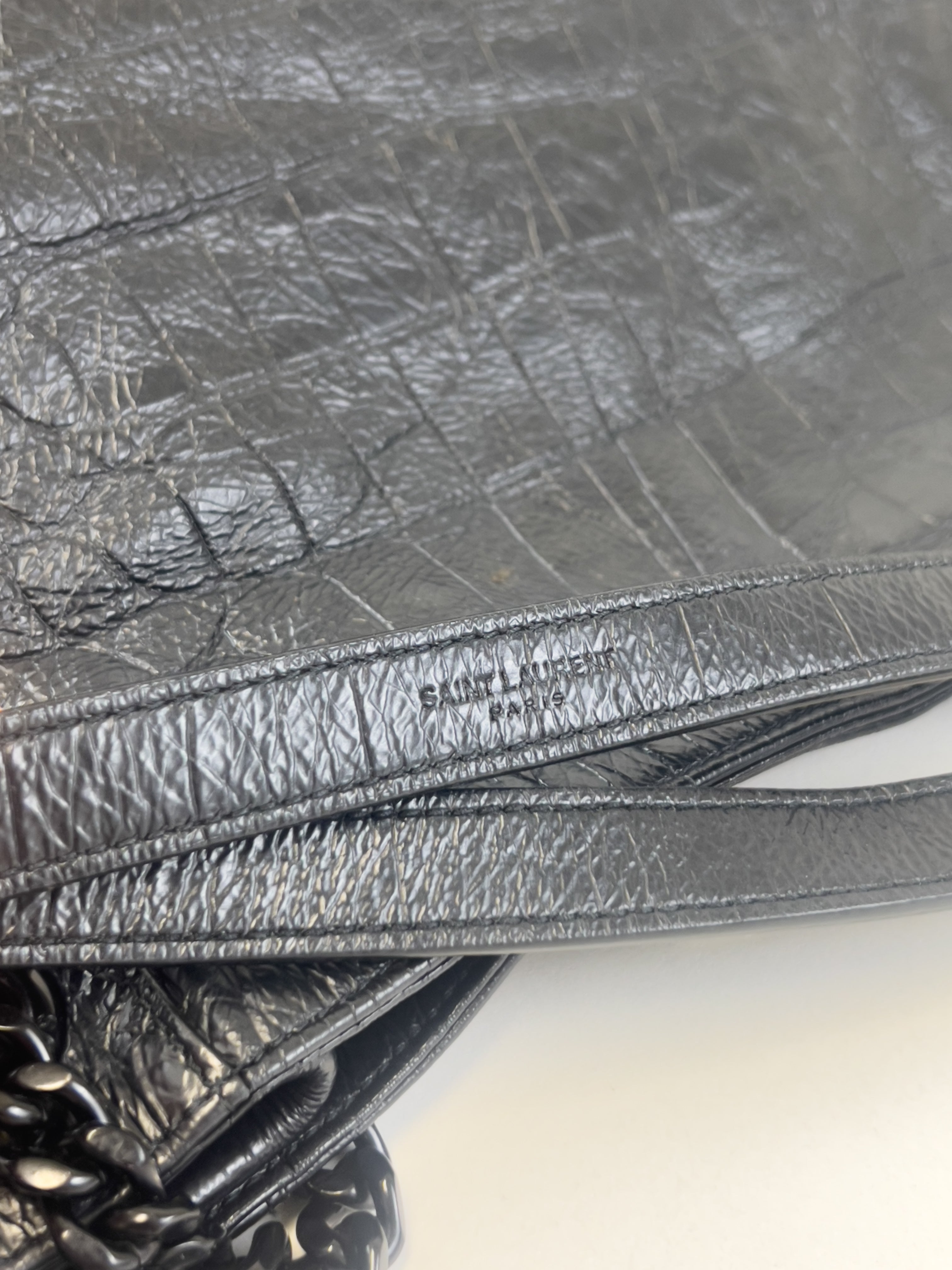 Saint Laurent Niki Shopping Crinkled Vintage Leather
