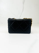 Chanel 19 Black Wallet on Chain WOC in Lambskin Leather