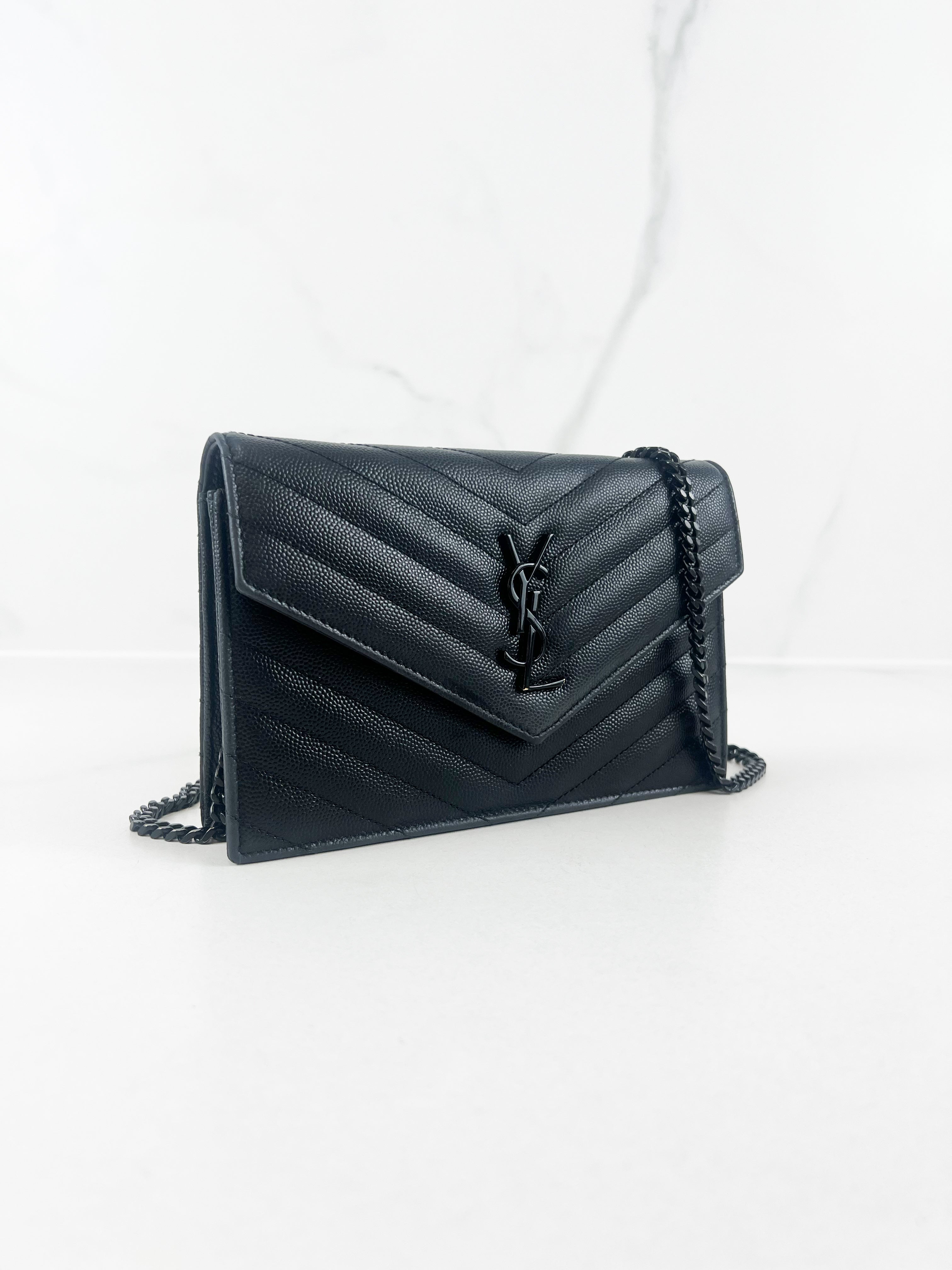 Saint Laurent Black Cassandre Envelope WOC