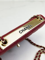 Chanel Red Trendy Wallet On Chain with Light GHW