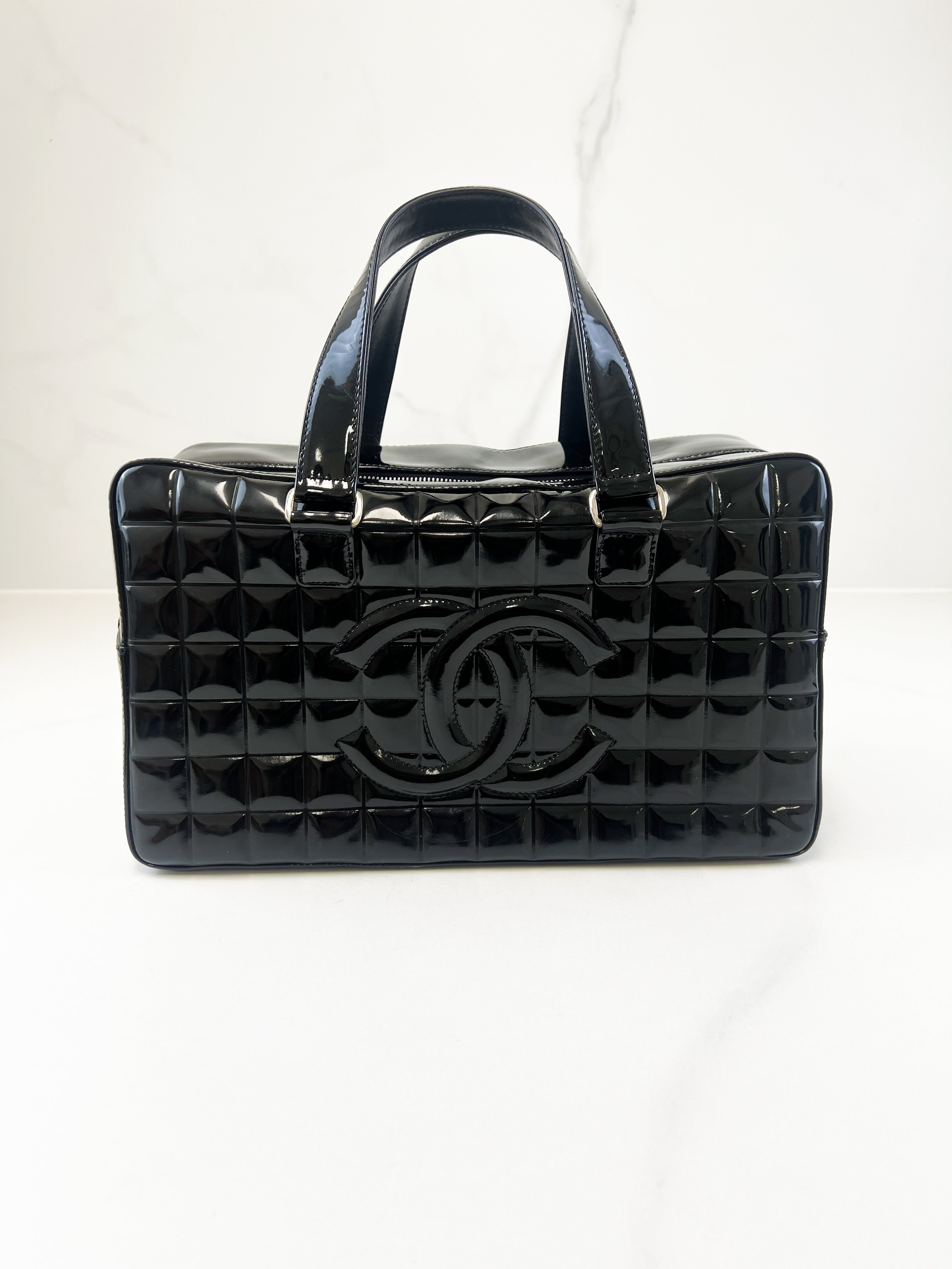 Chanel Black Patent Bowling Bag