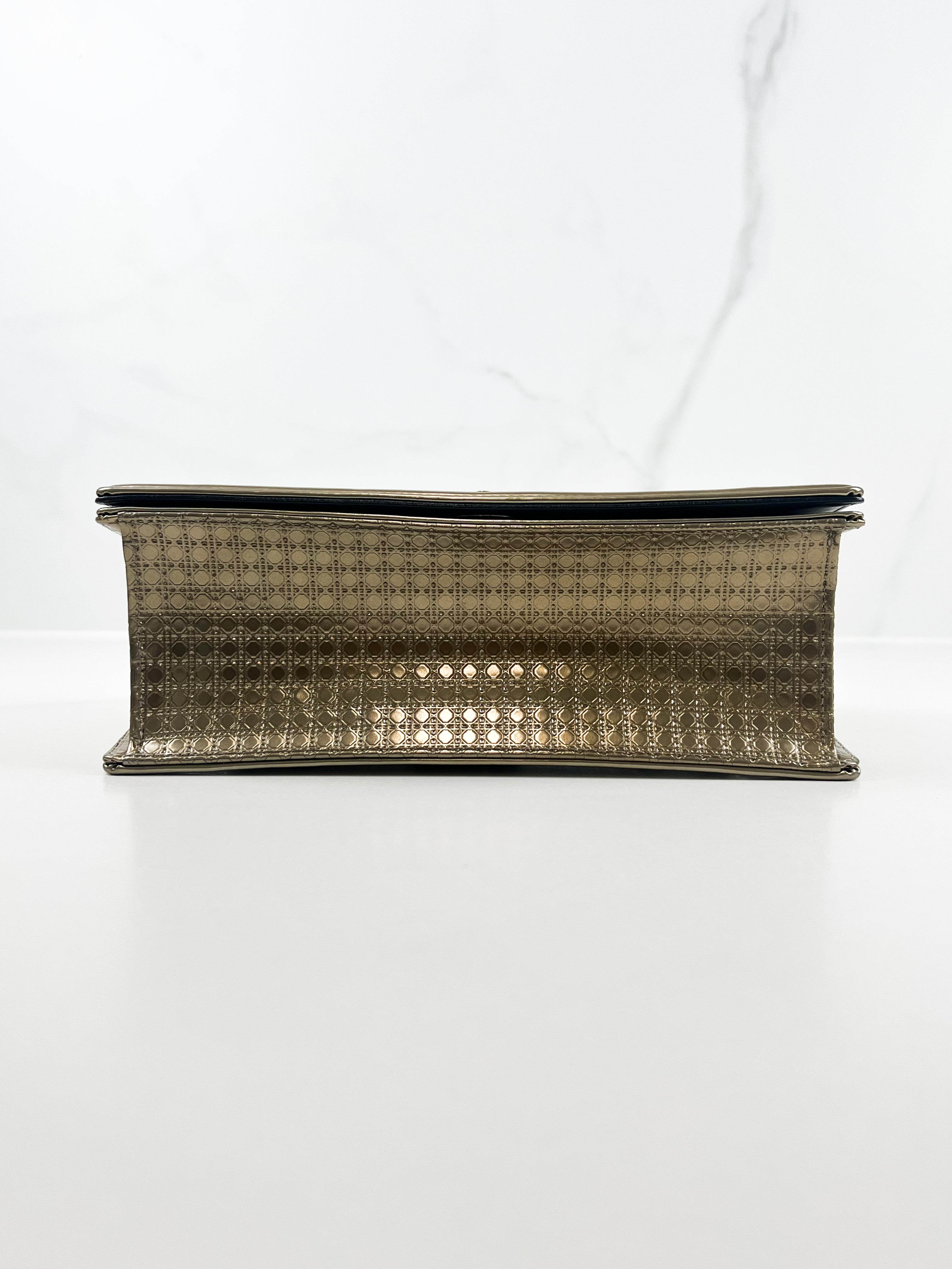 Christian Dior Medium Gold Diorama Shoulder Bag
