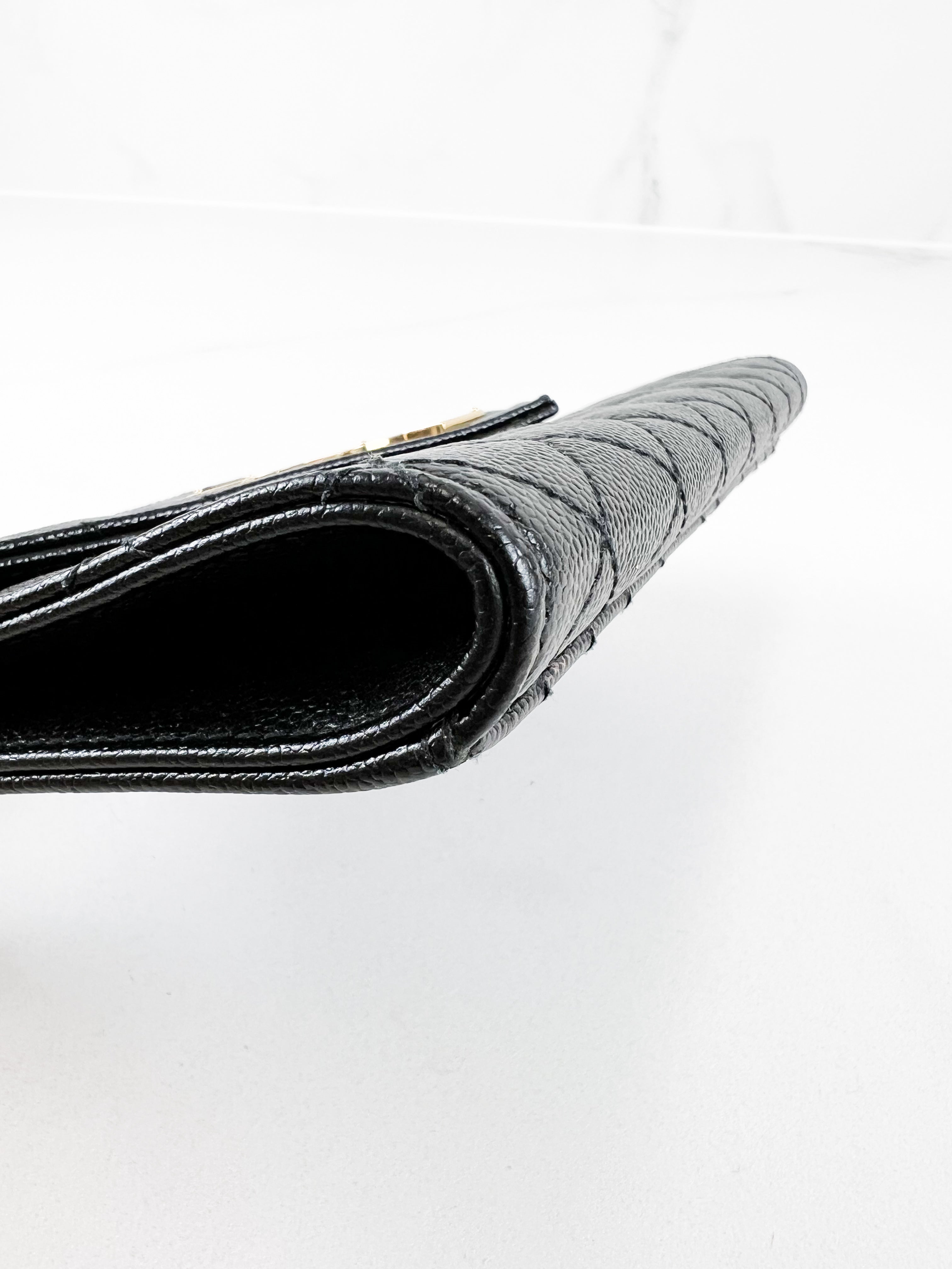 Saint Laurent Black Cassandre Envelope Pouch