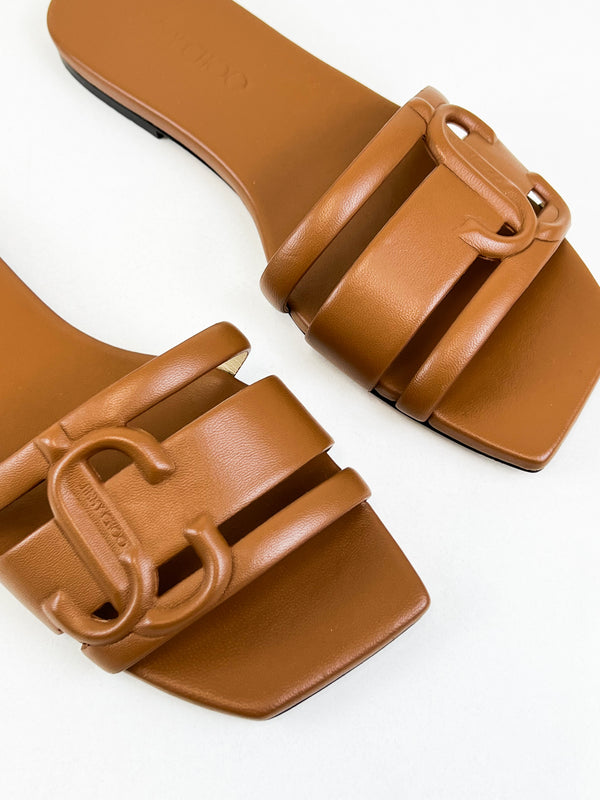 Jimmy Choo Logo Patch Open Sandal Size 37