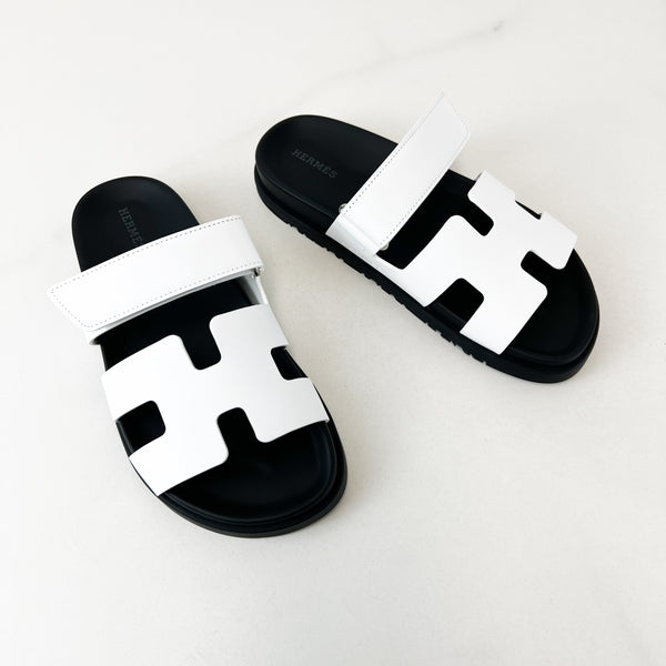 Hermes Chypre Sandals Blanc Size 37