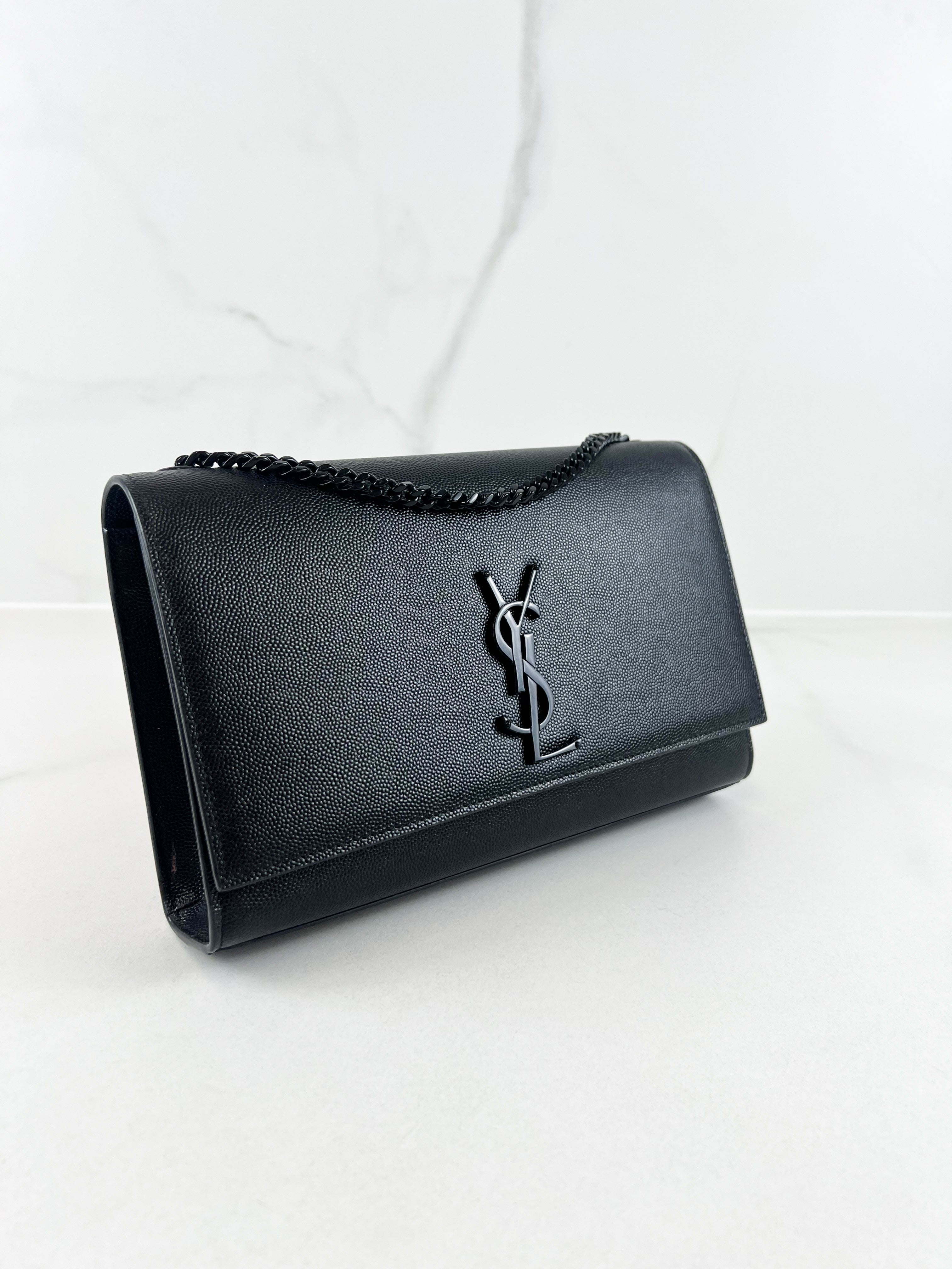 Saint Laurent Black Kate Medium Chain Bag with BHW