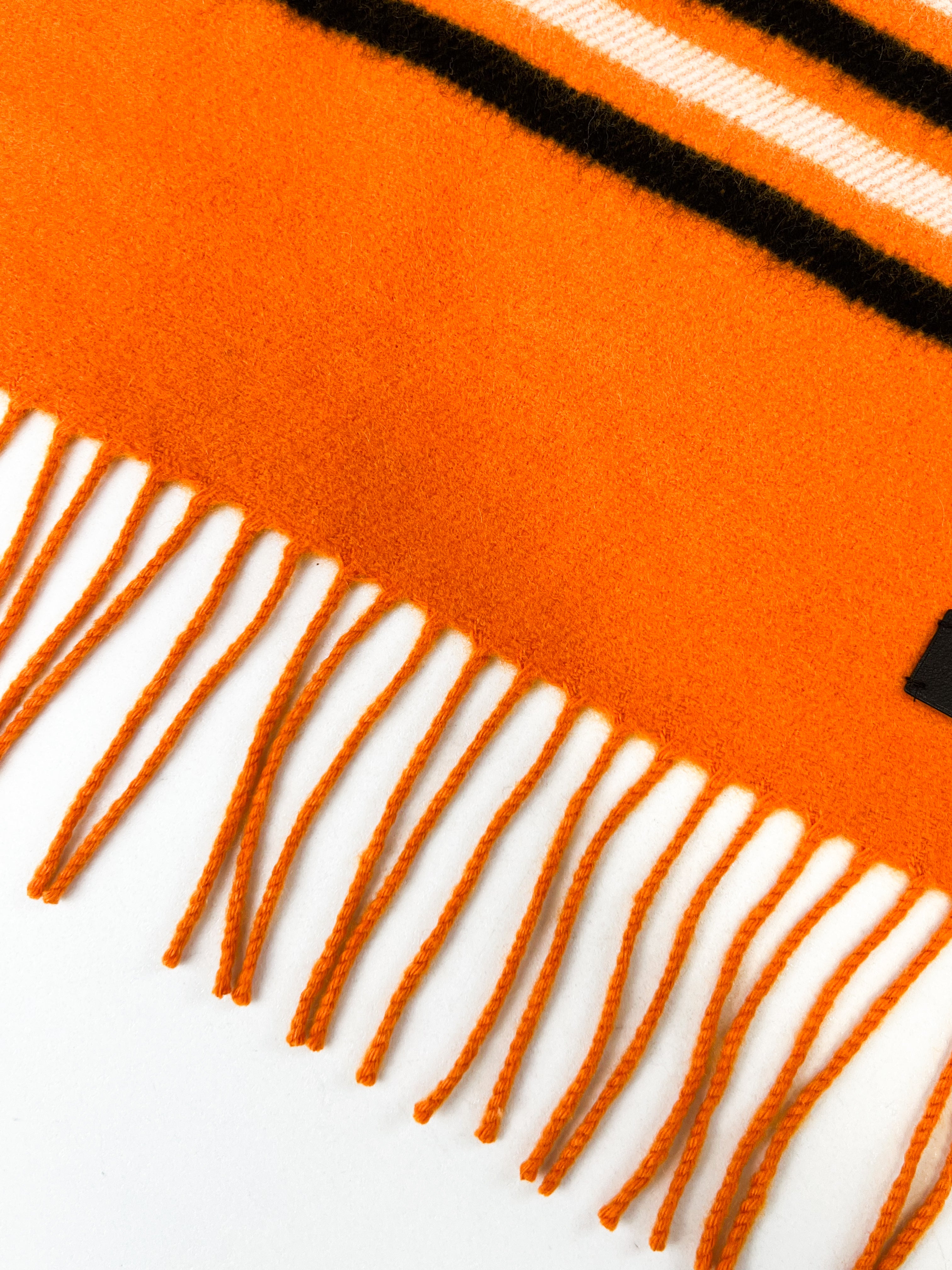 Hermes Orange 100% Cashmere Scarf