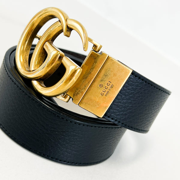 Gucci Reversible Belt with Double G Buckle Size 85