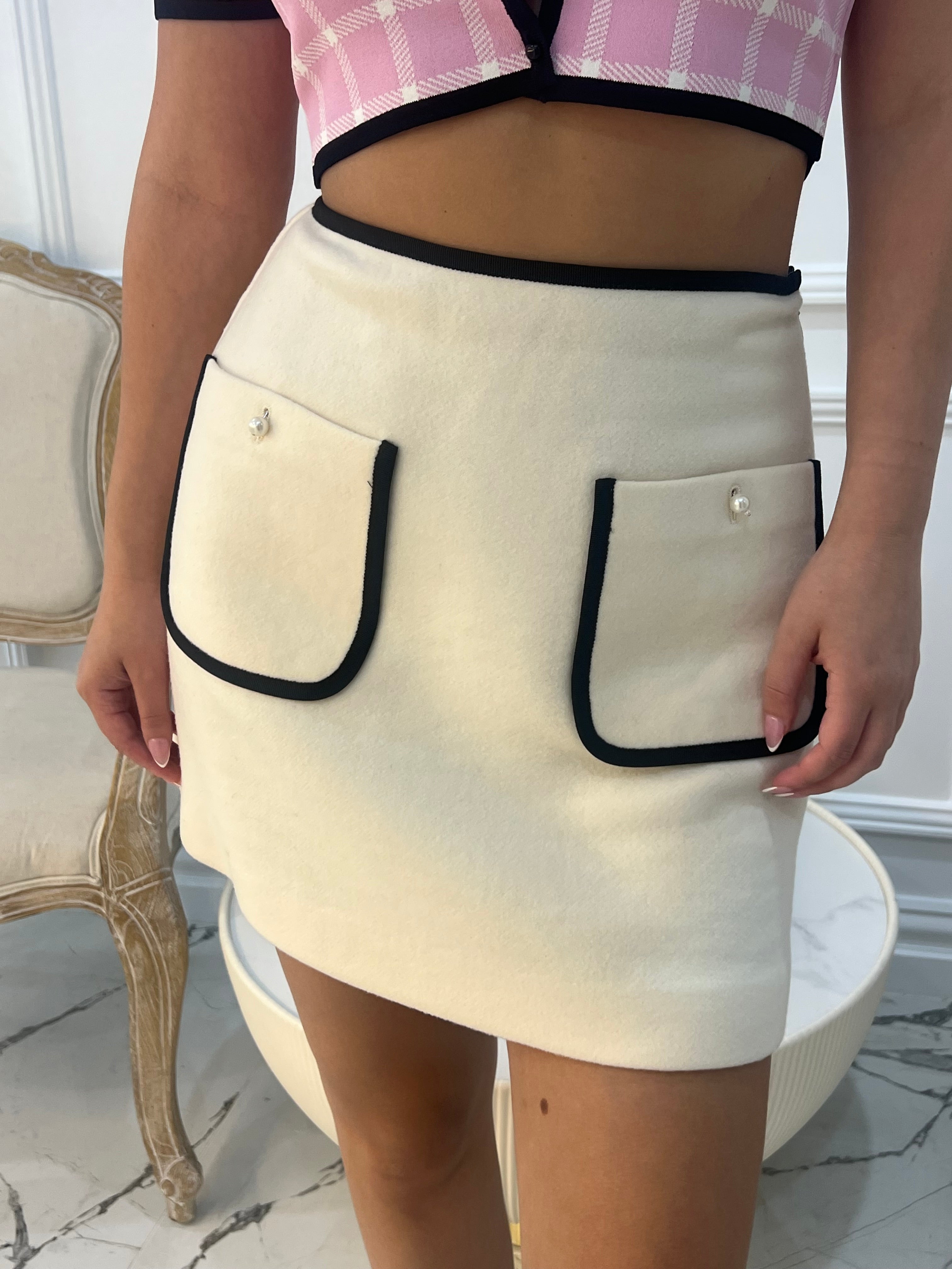 Miu Miu White & Black Skirt Size 40