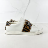 Fendi White FF Leather Sneakers Size 38