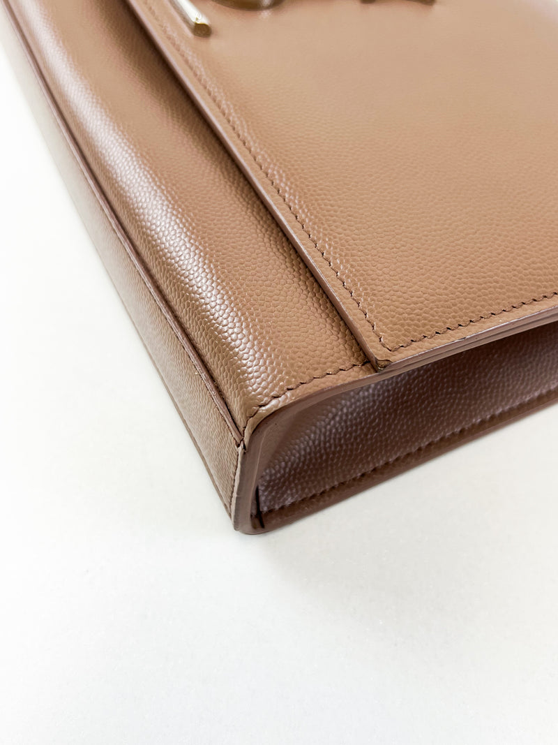 Saint Laurent Taupe Kate Medium Chain Bag with SHW