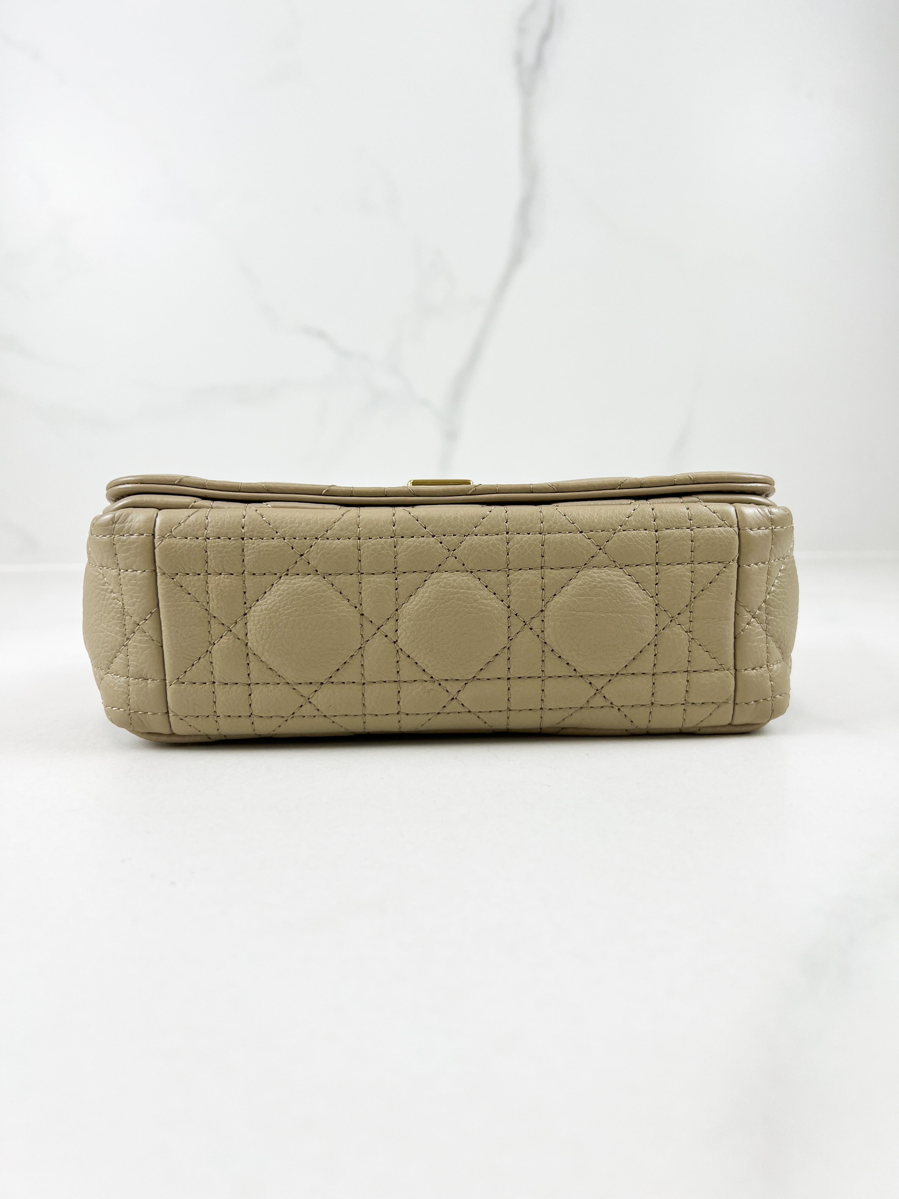Christian Dior Medium Caro Bag in Beige with GHW