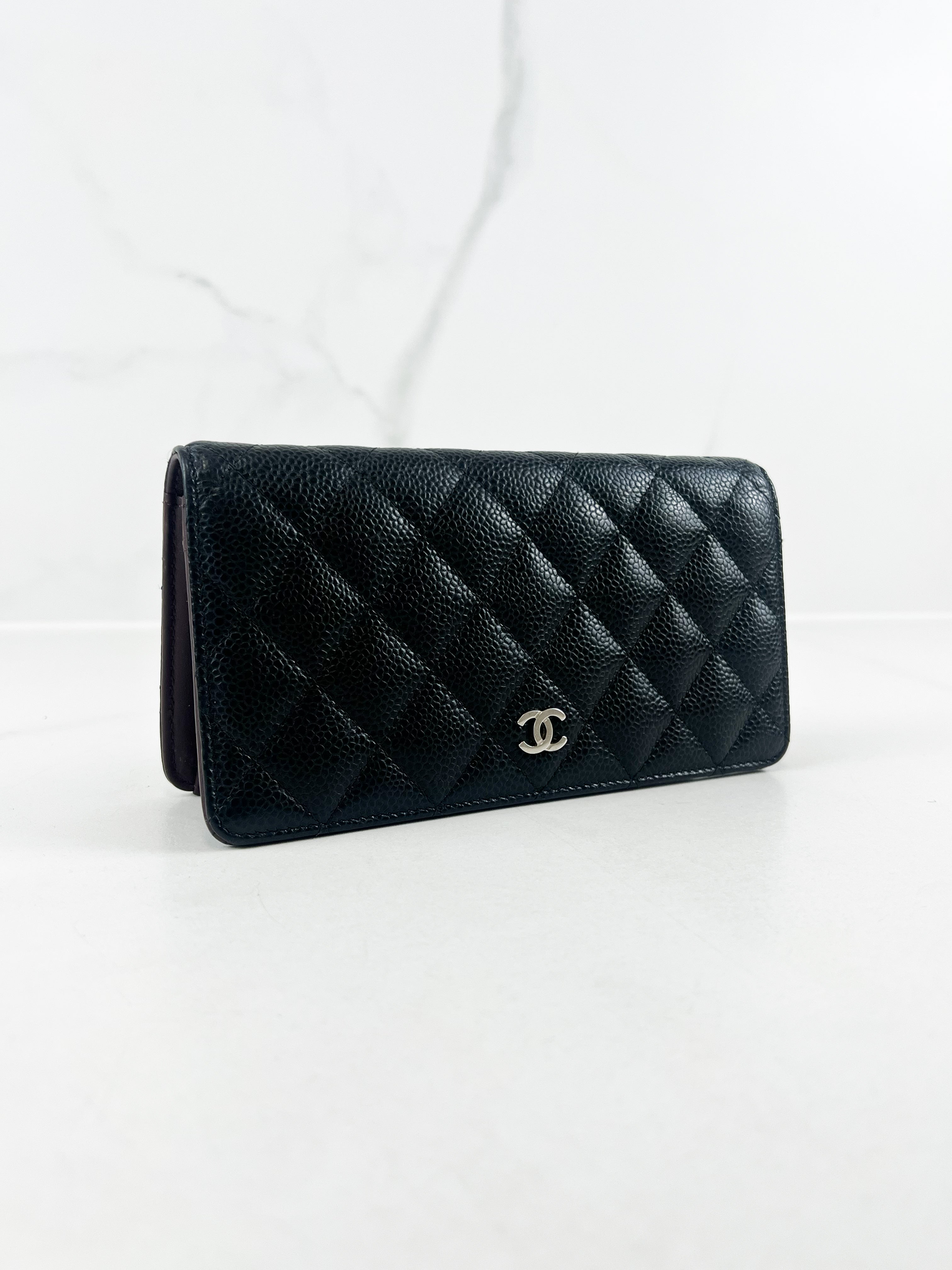 Chanel CC Black Caviar Flap Wallet SHW