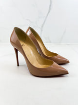 Christian Louboutin Beige Pigalle Follies 100 Patent Size 37.5