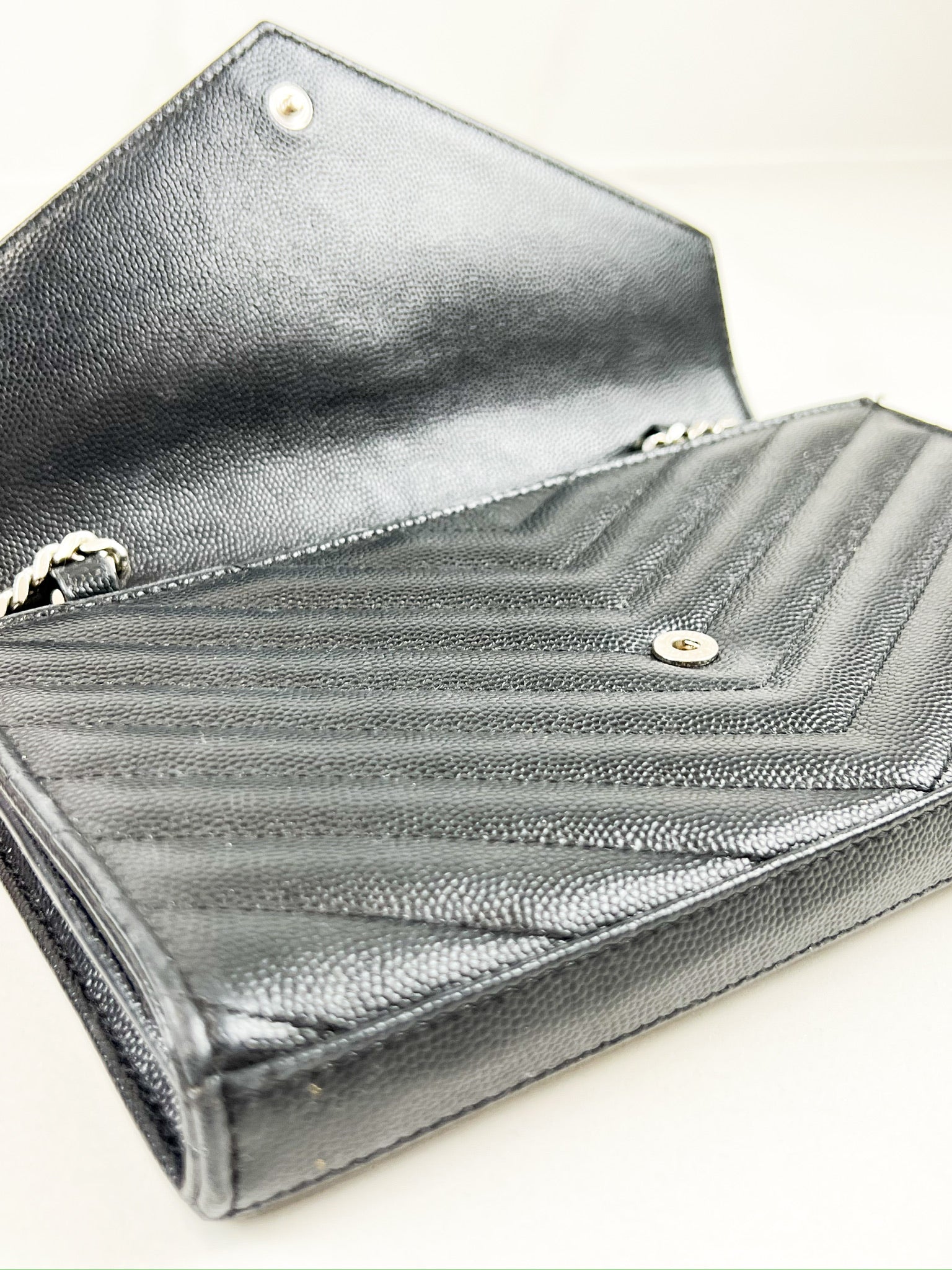Saint Laurent Black Cassandre Envelope WOC