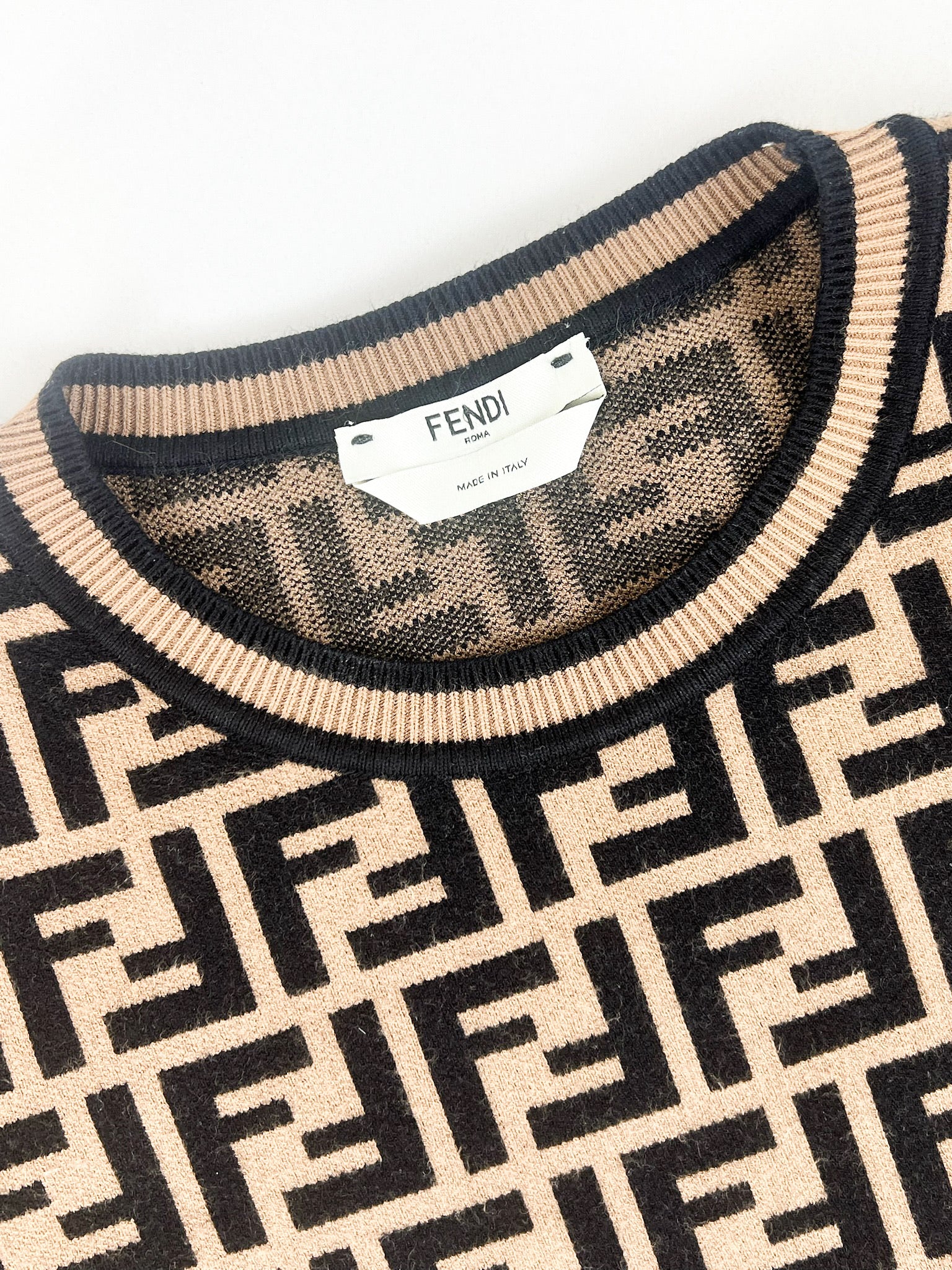 Fendi Pullover Fabric FF Motif Shirt Size 38