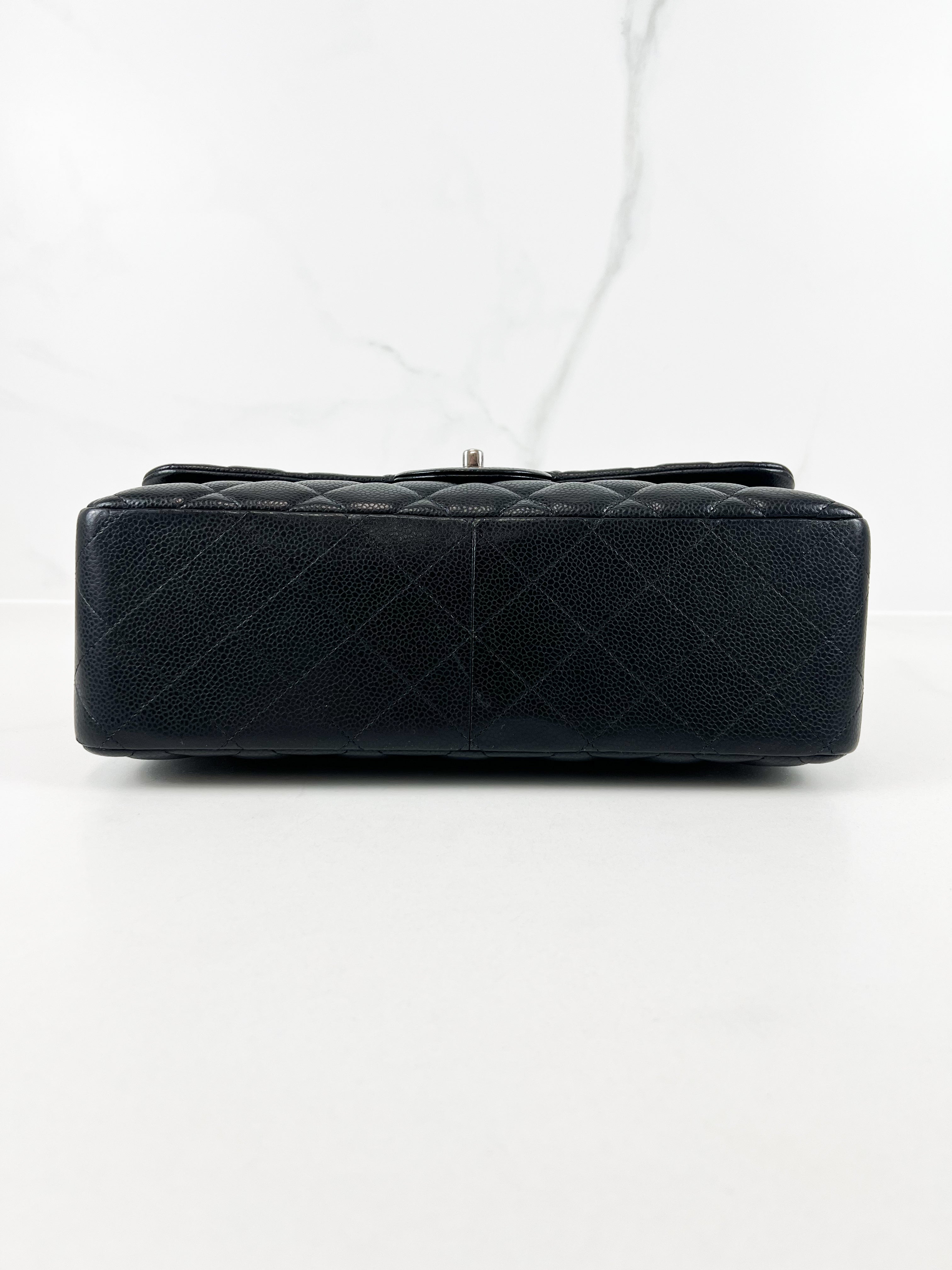 Chanel Jumbo Black Classic Double Flap Caviar Shoulder Bag