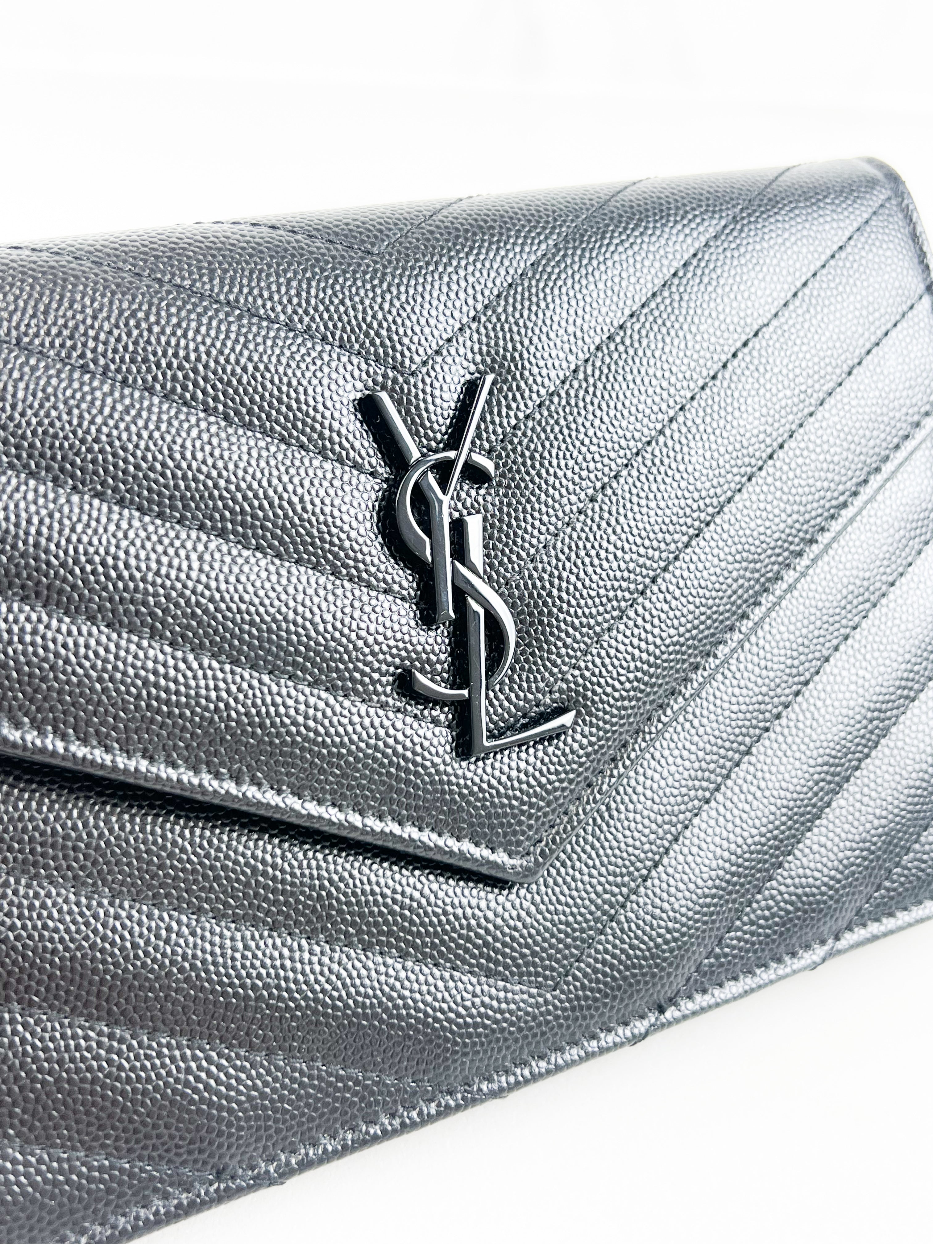 Saint Laurent Black Cassandre Envelope WOC