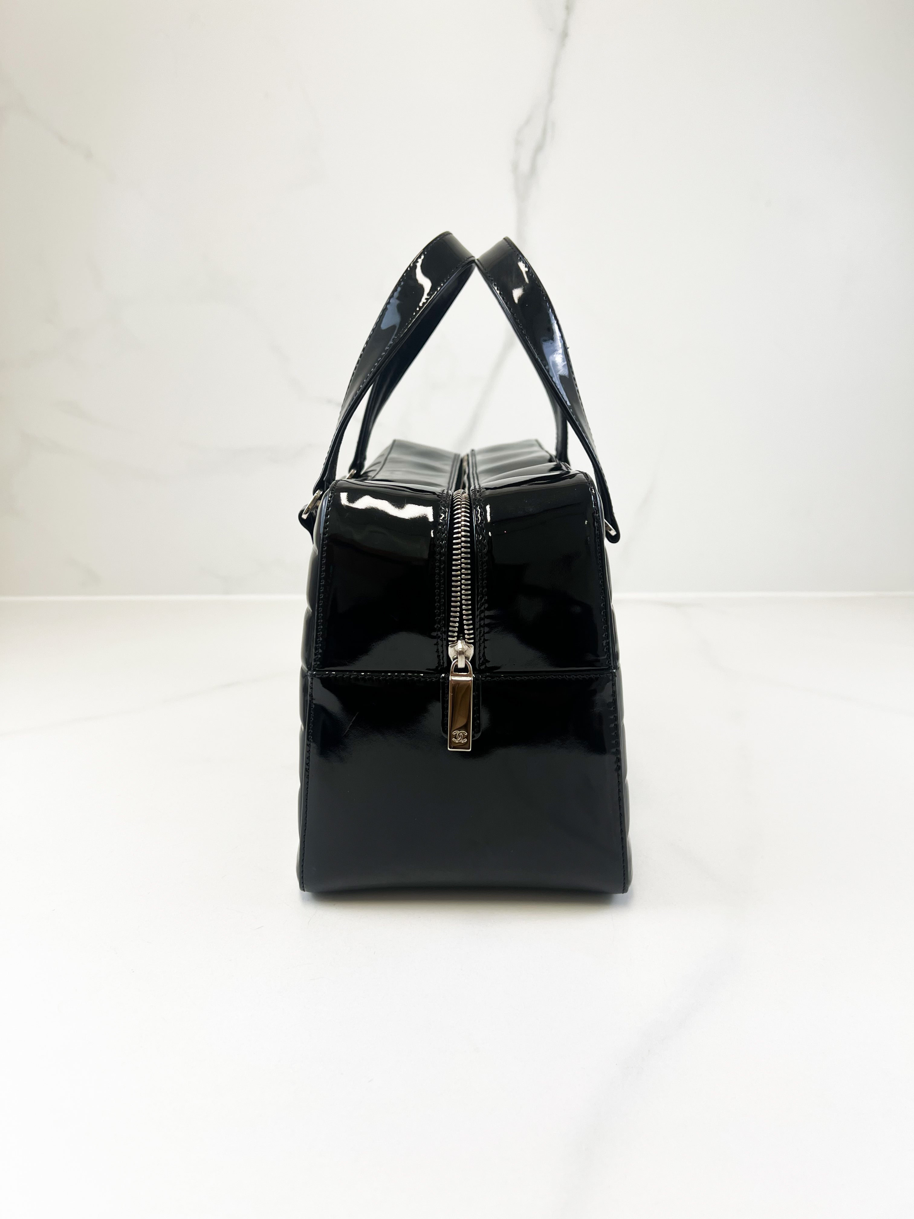 Chanel Black Patent Bowling Bag