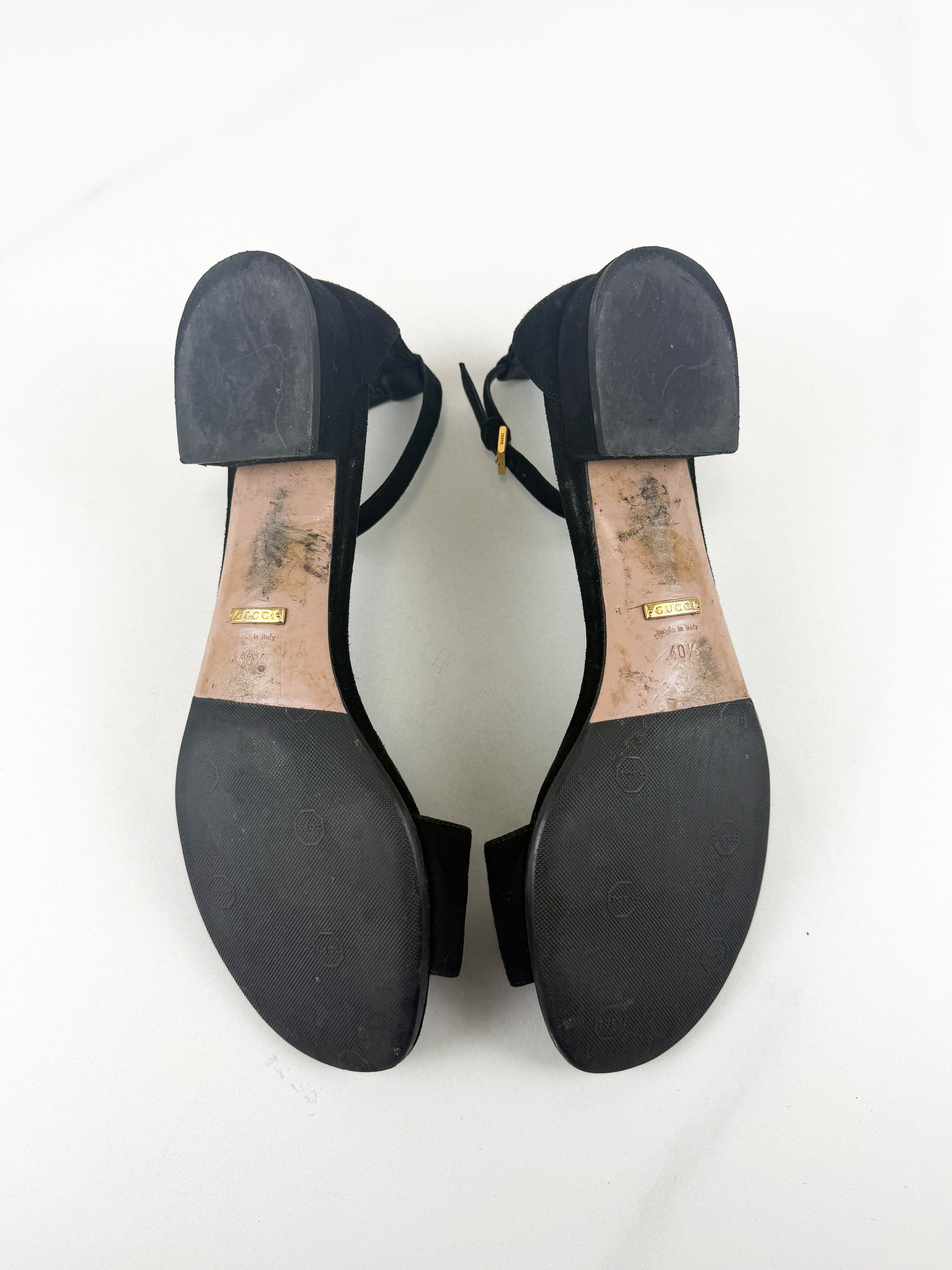 Gucci Horsebit Leather Heel Sandal Size 40.5