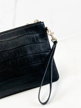 Saint Laurent Croc Pouch with SHW