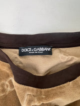 Dolce & Gabbana Logo Printed Cropped Velvet Jumper Size 44