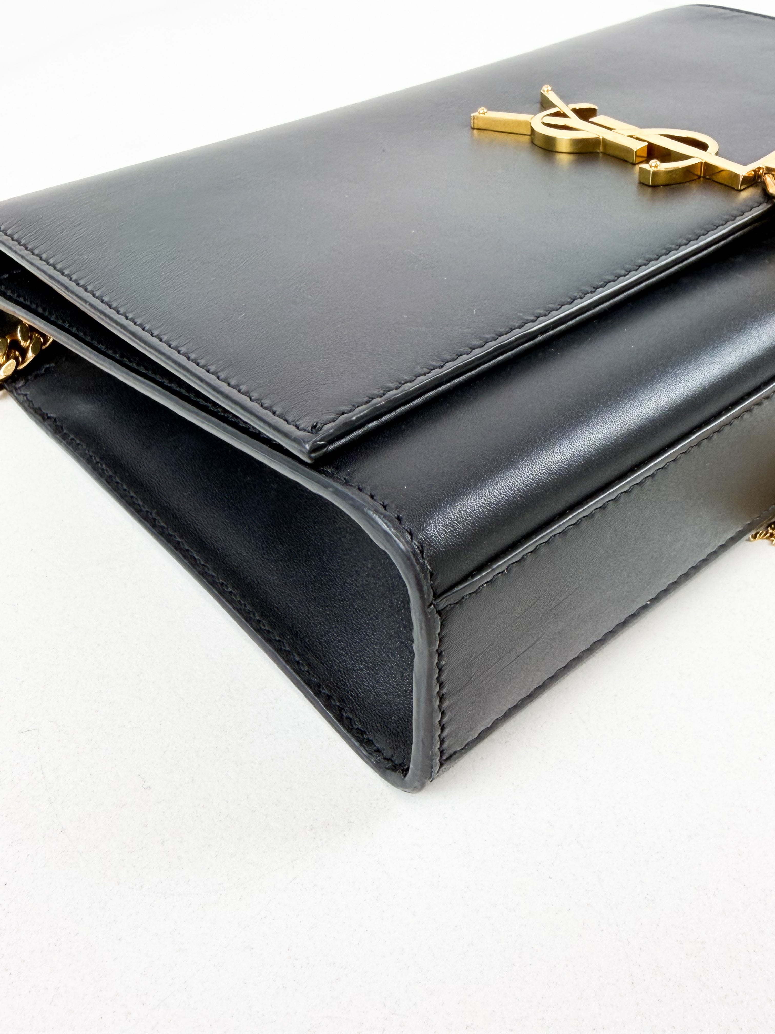 Saint Laurent Black Kate Medium Tassel Chain Bag with GHW