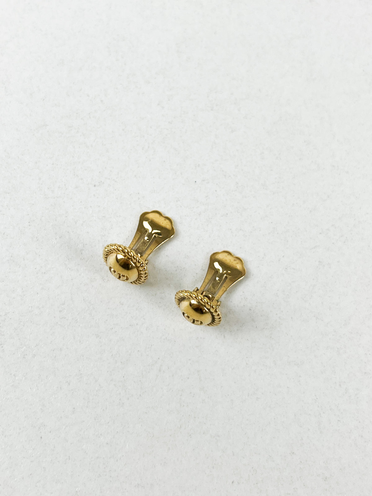 Christian Dior CD Logo Clip On Earrings