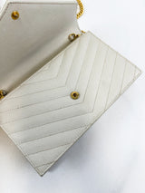 Saint Laurent Bone Cassandre Envelope WOC
