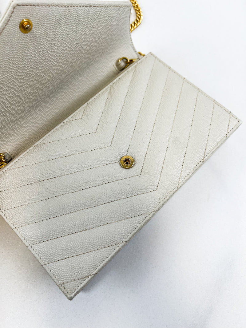 Saint Laurent Bone Cassandre Envelope WOC