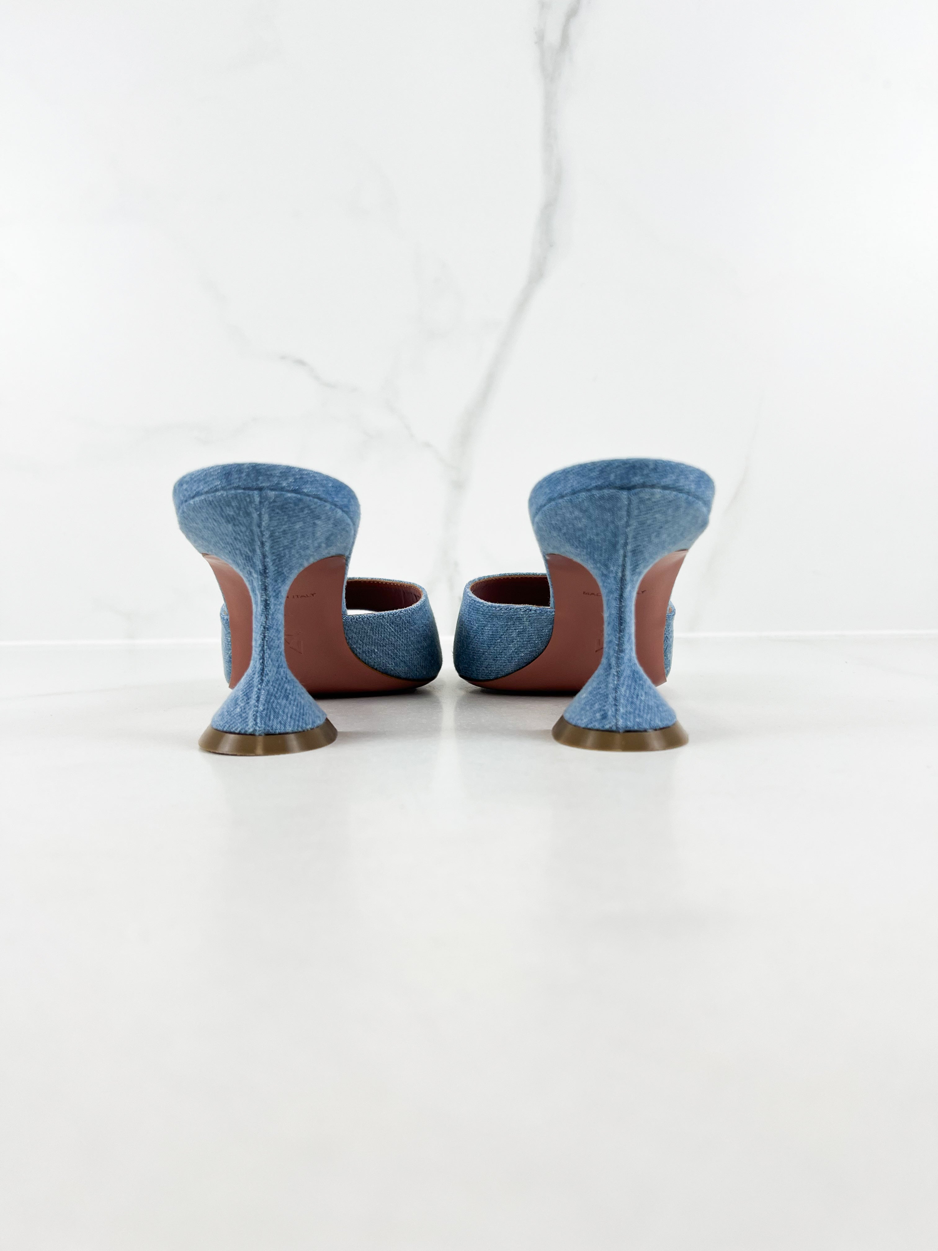 Amina Muaddi Lupita Slipper in Denim Size 40