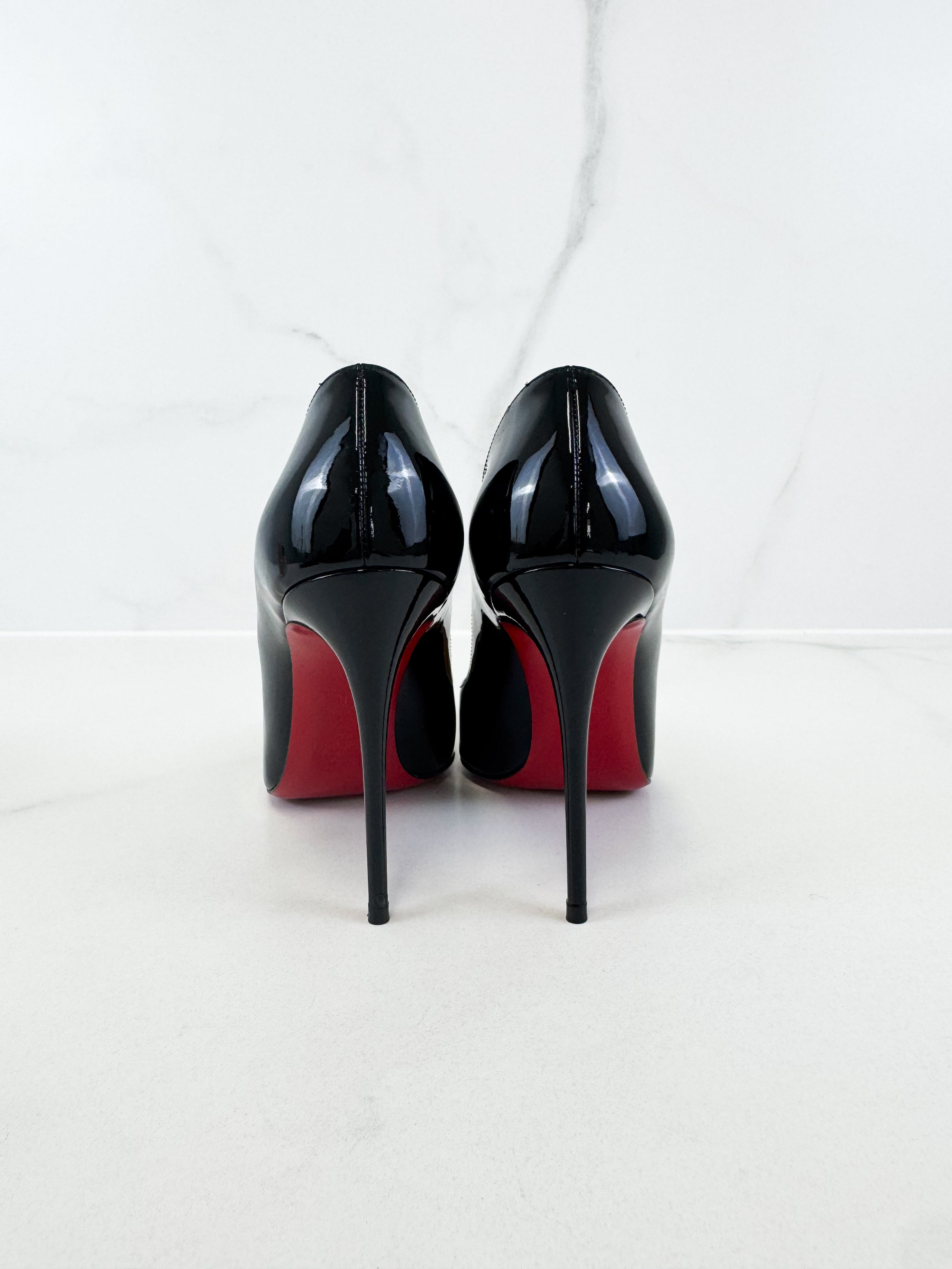 Christian Louboutin Black Pigalle Follies 100 Patent Size 38