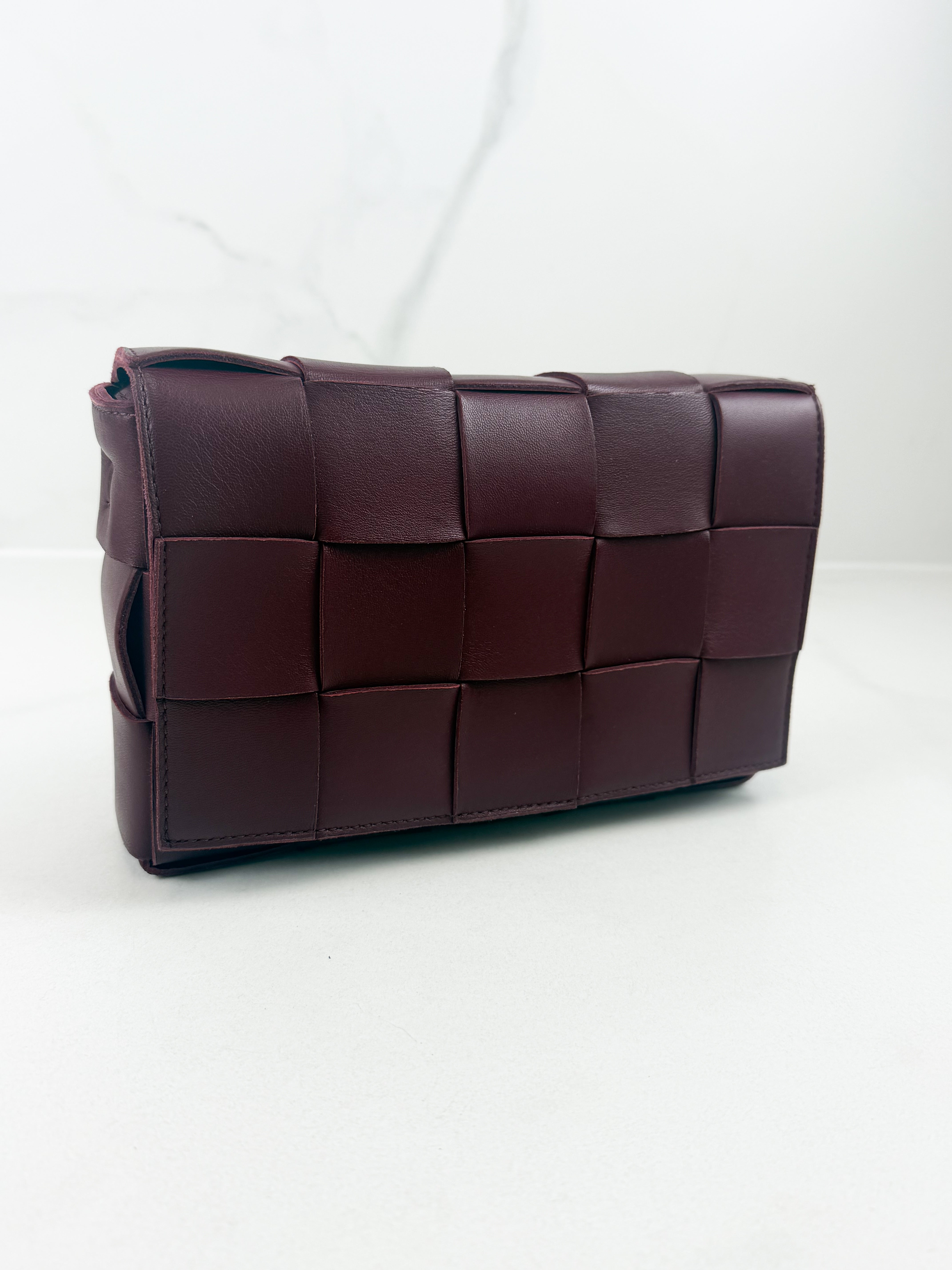 Bottega Veneta Cassette Bag in Bordeaux Wine Red