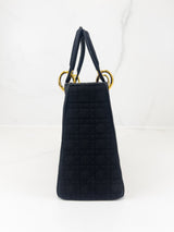 Christian Dior Vintage Black Lady Dior with Gold Hardware