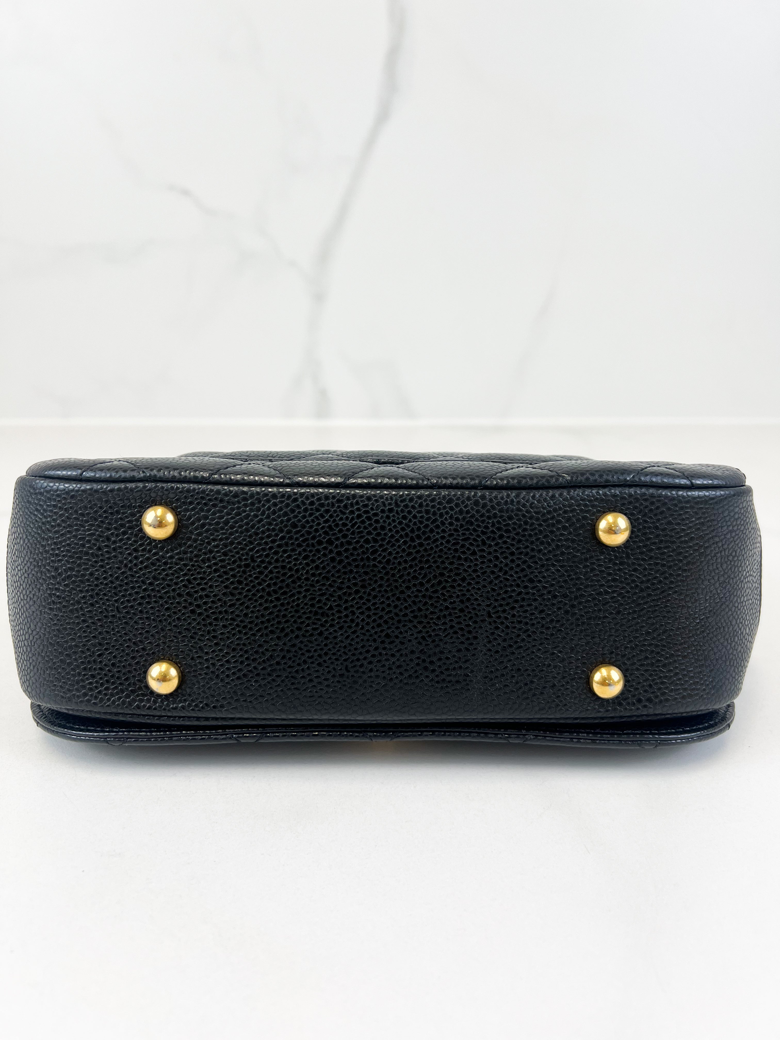 Chanel Caviar Top Handle Flap Shoulder Bag