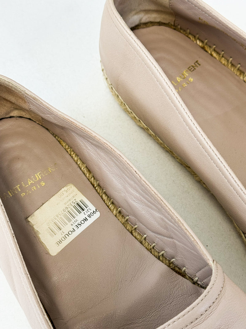 Saint Laurent Beige Monogram Espadrille Size 37