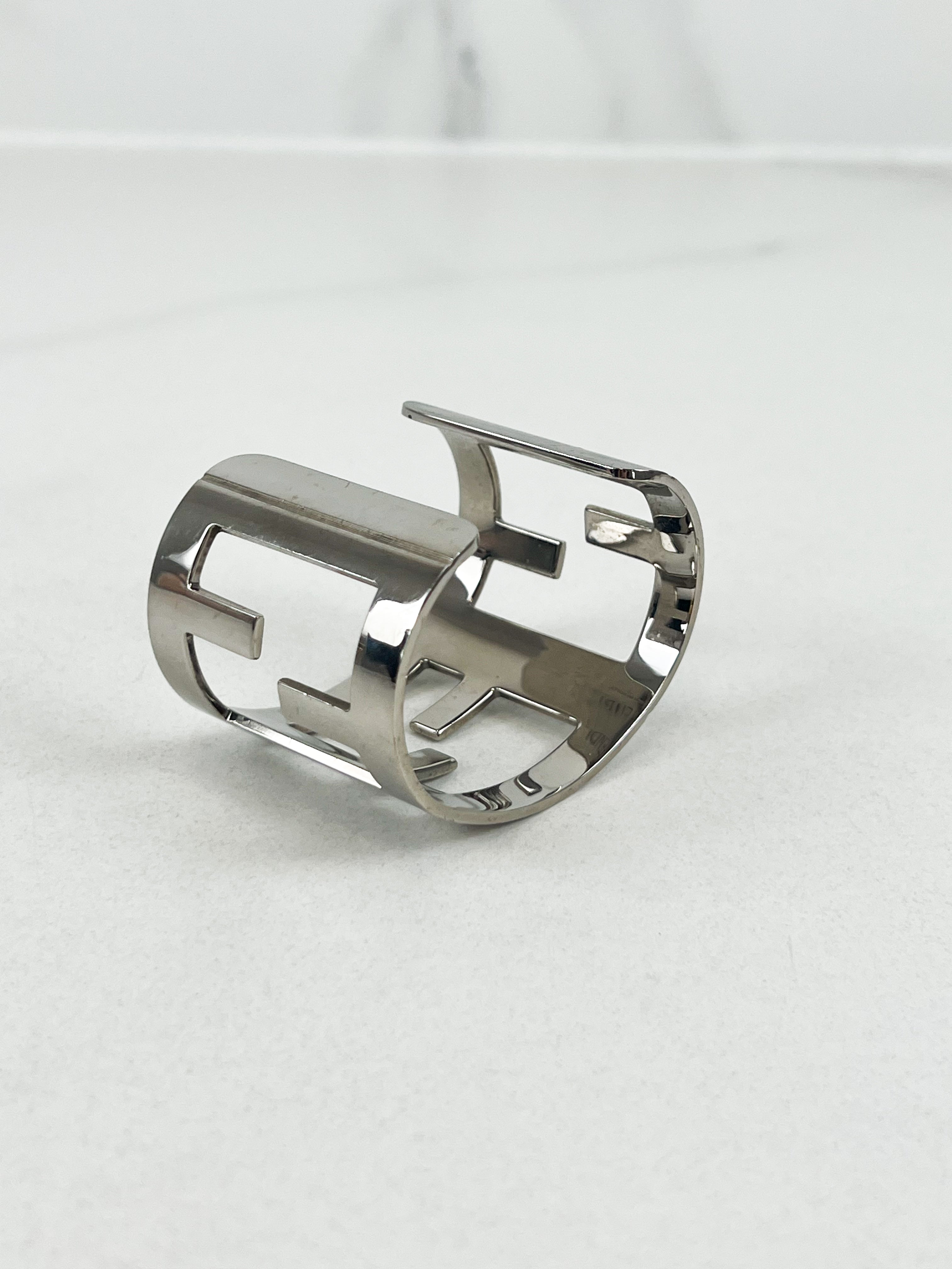 Fendi Metallic Zucca FF Cuff