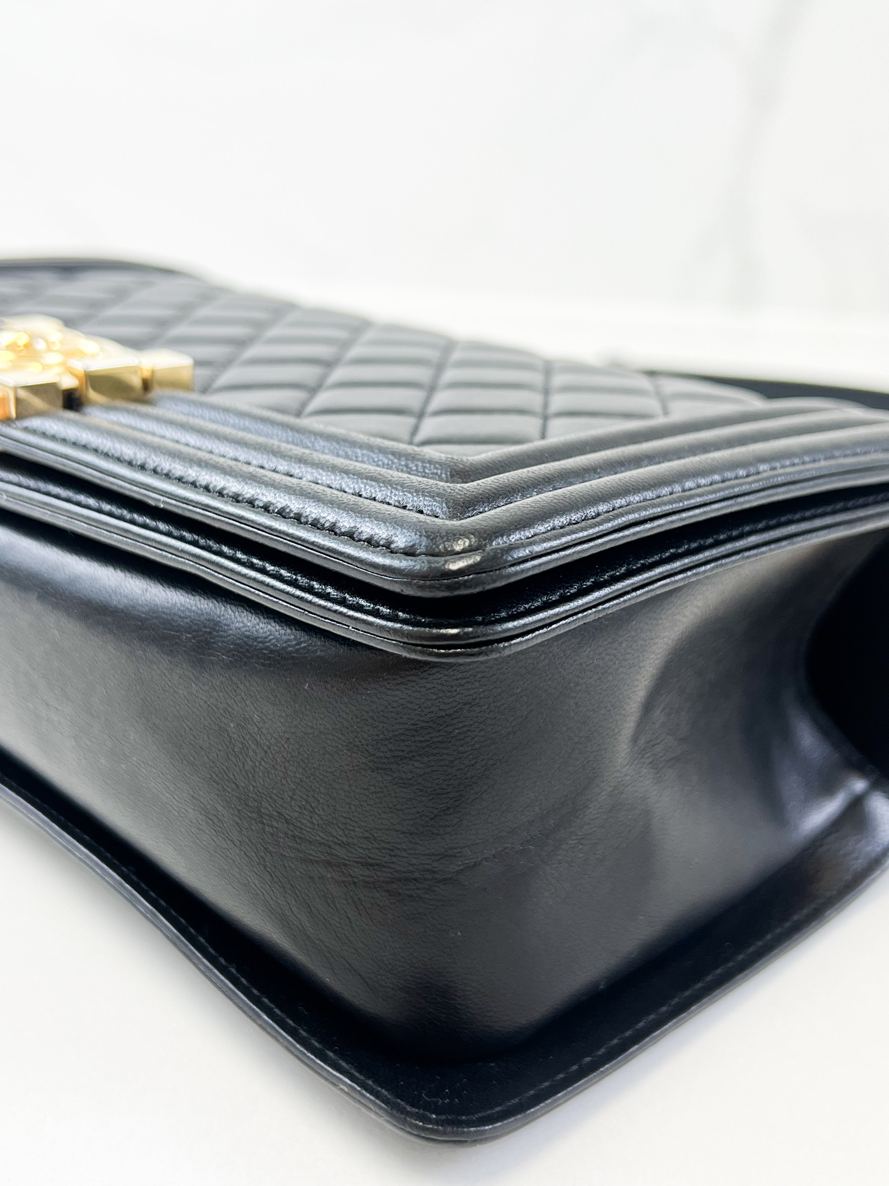 Chanel Black Old Medium Lambskin Boy Bag GHW