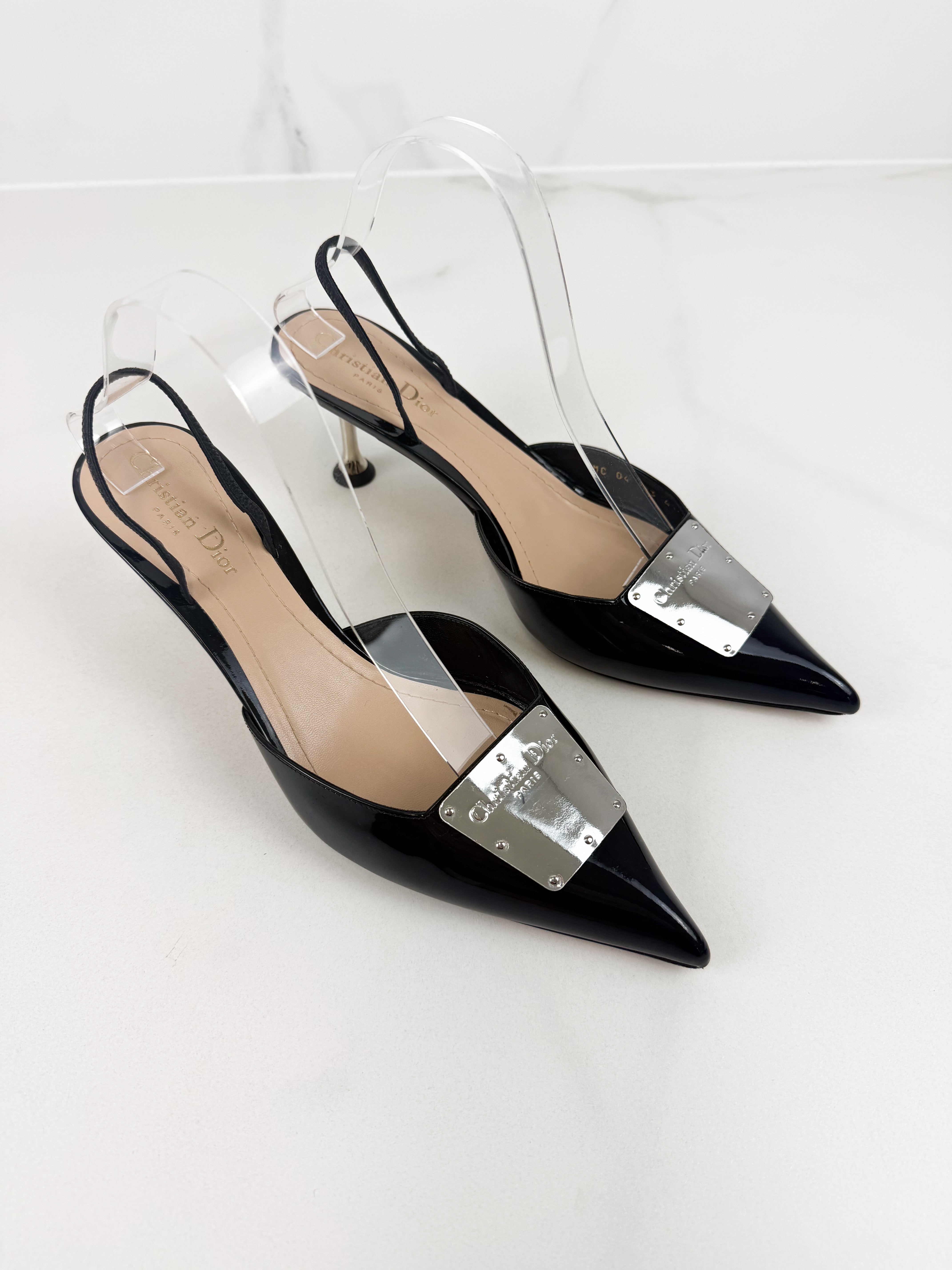 Christian Dior La Parisienne Slingback Kitten Heel Size 41