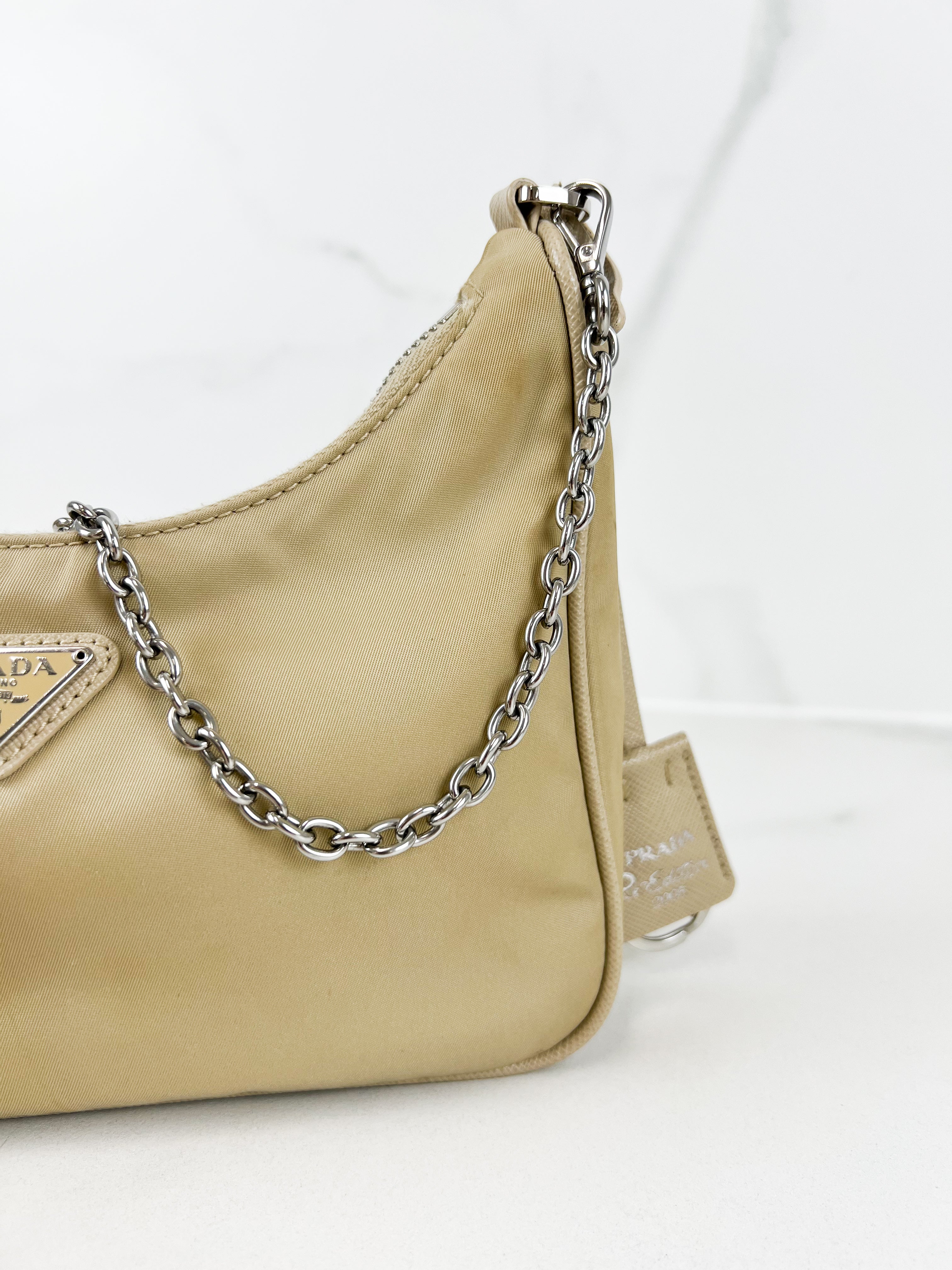Prada Nylon Re-Edition 2005 in Beige