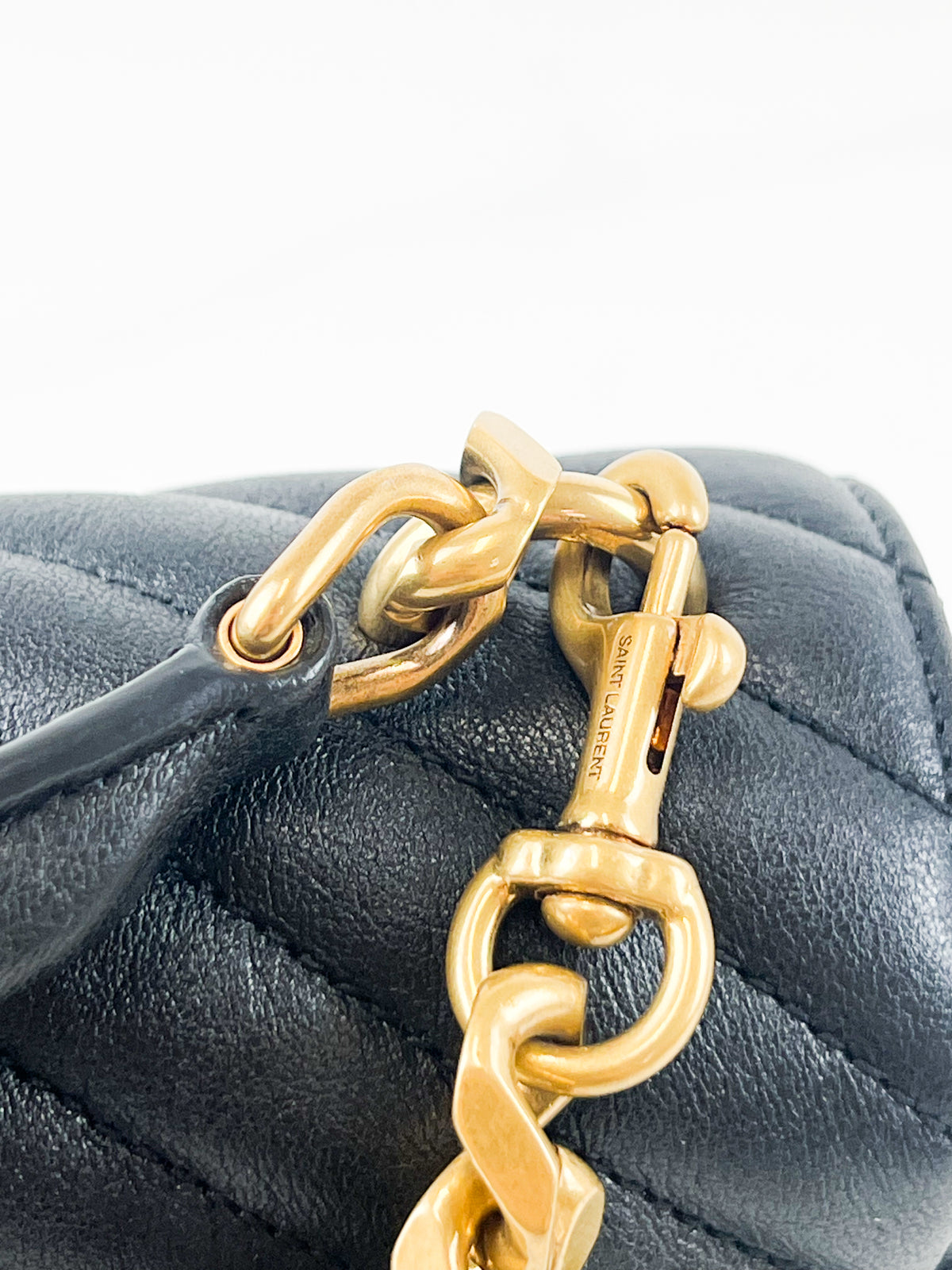 Saint Laurent Black College Bag with GHW