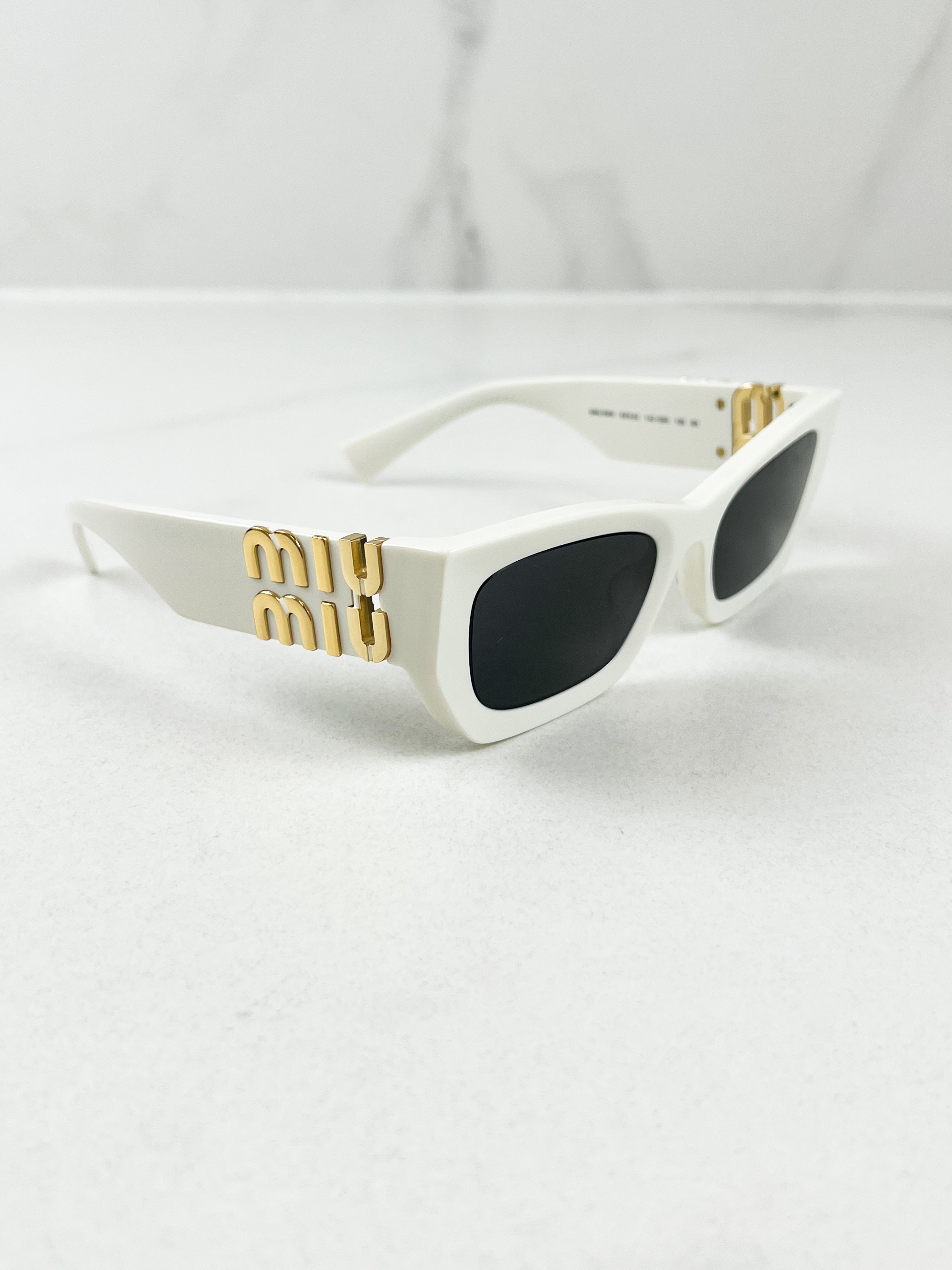 Miu Miu Plaque White Sunglasses SMU 09W