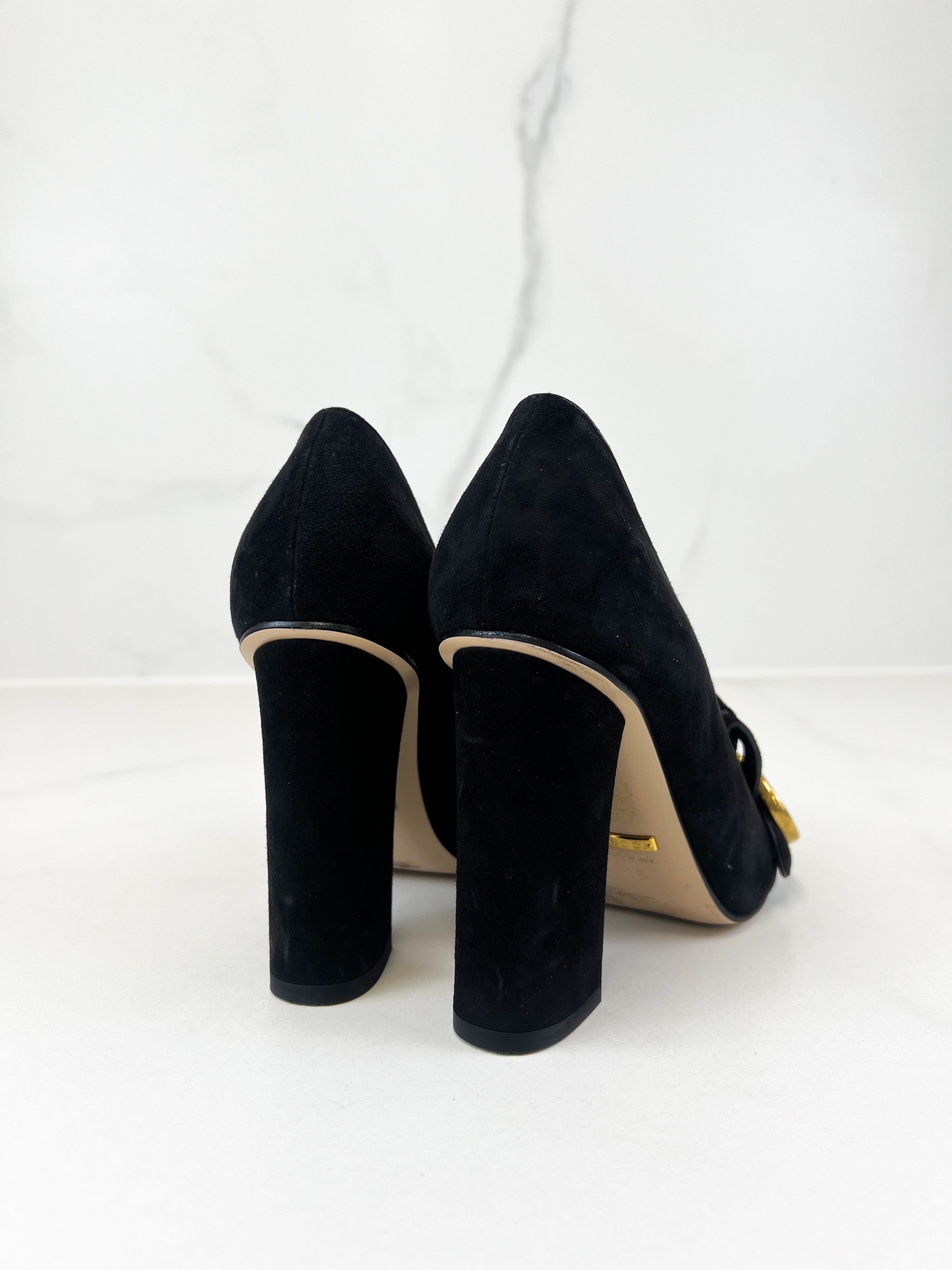 Gucci GG Marmont Velvet Fringed Pumps Size 36