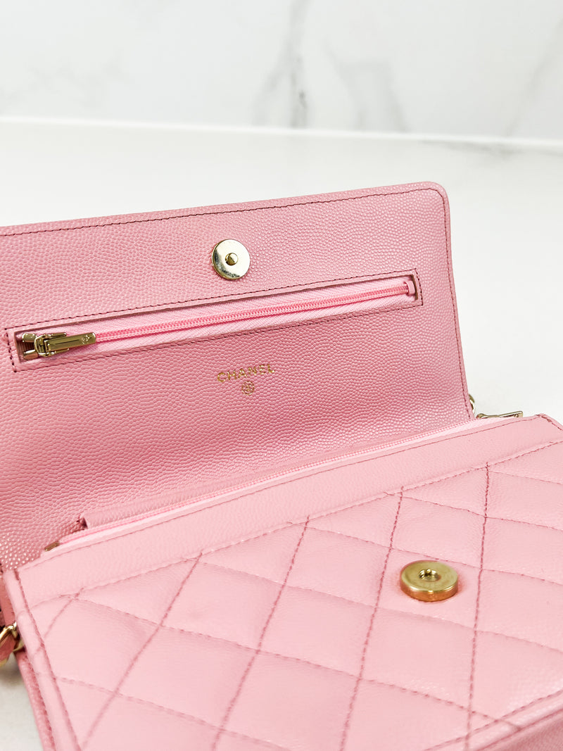 Chanel Pink Caviar CC WOC with GHW