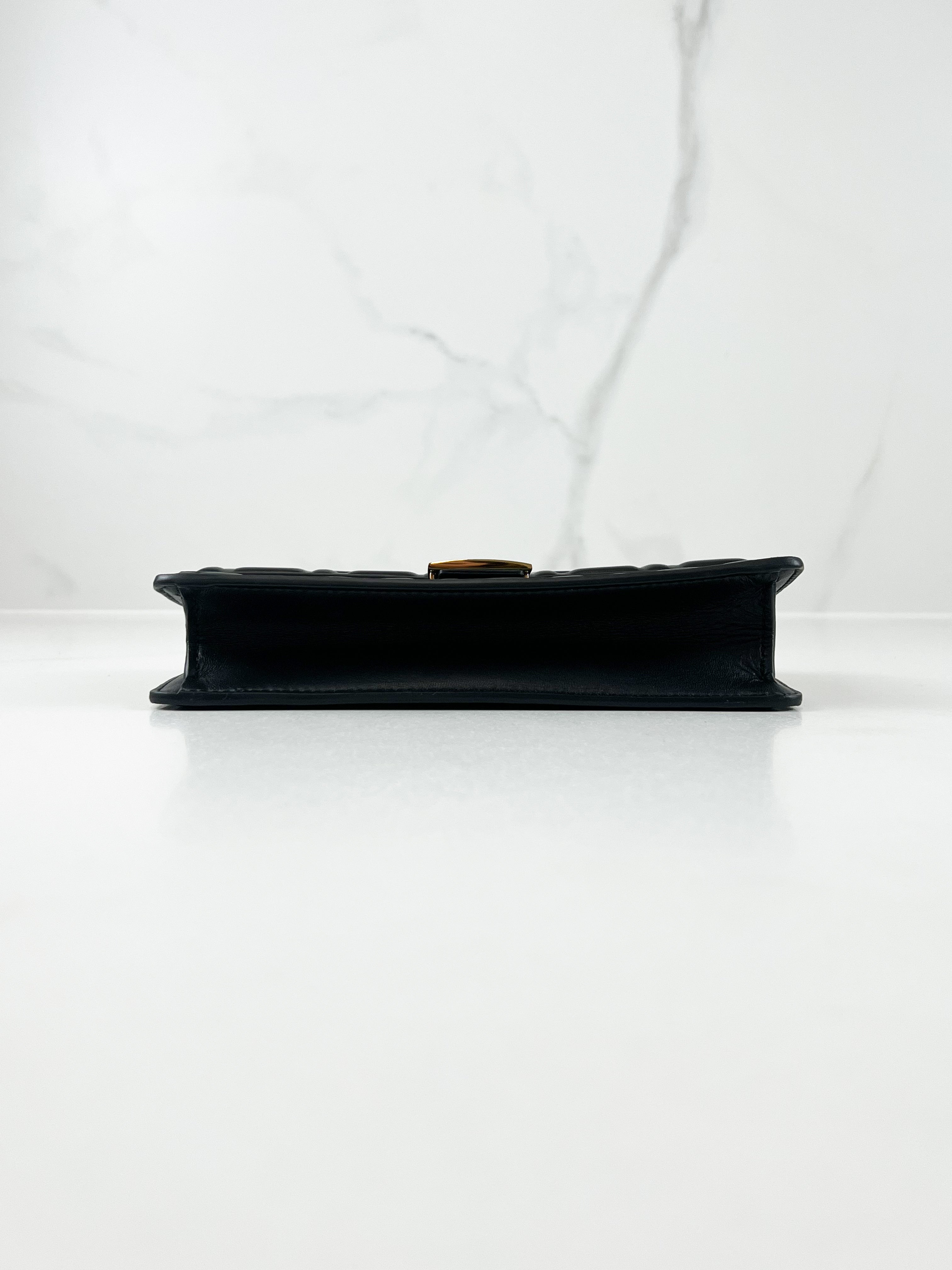 Fendi FF Wallet On Chain Baguette in Black Nappa Leather